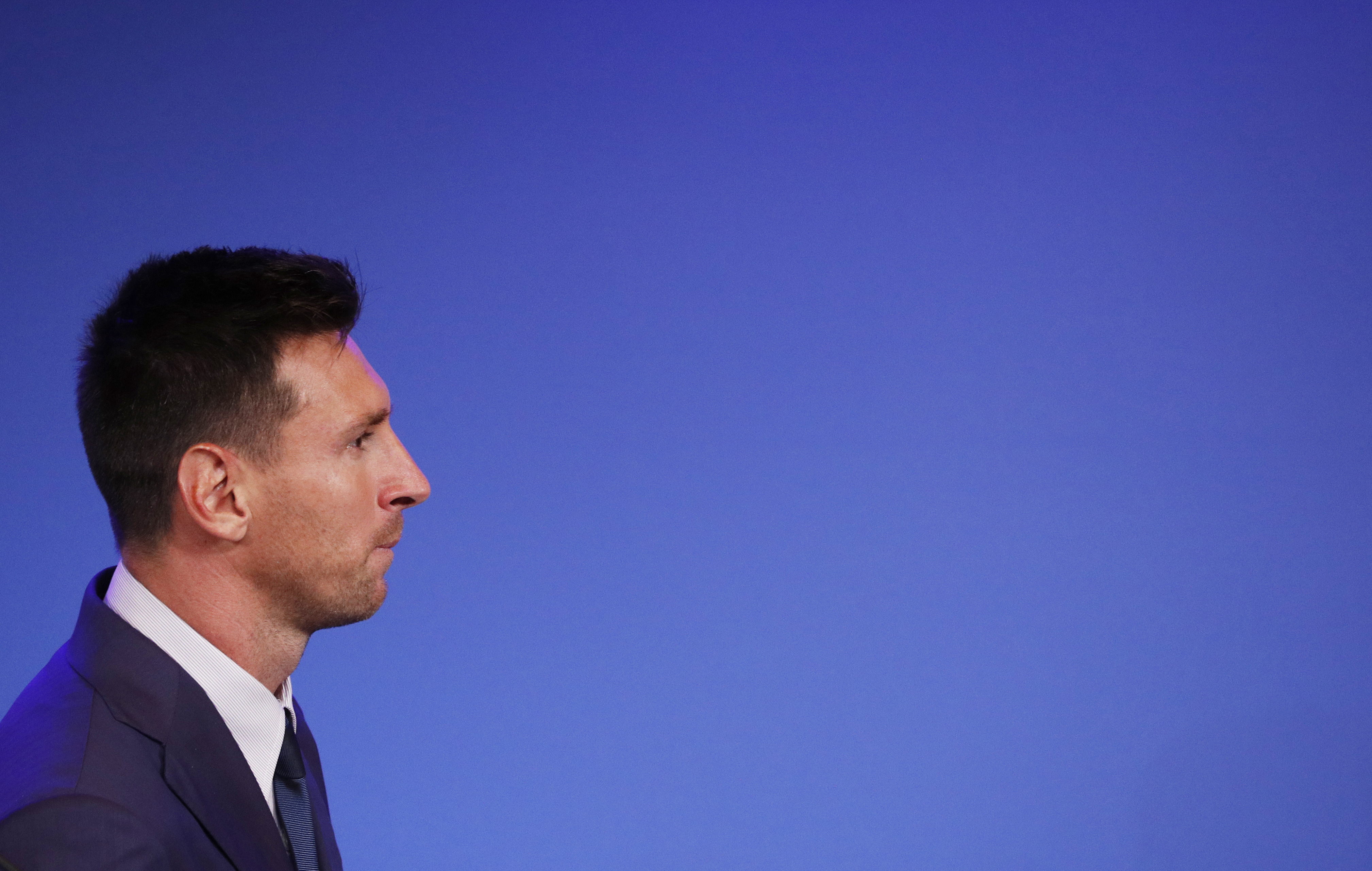 Lionel Messi holds an FC Barcelona press conference