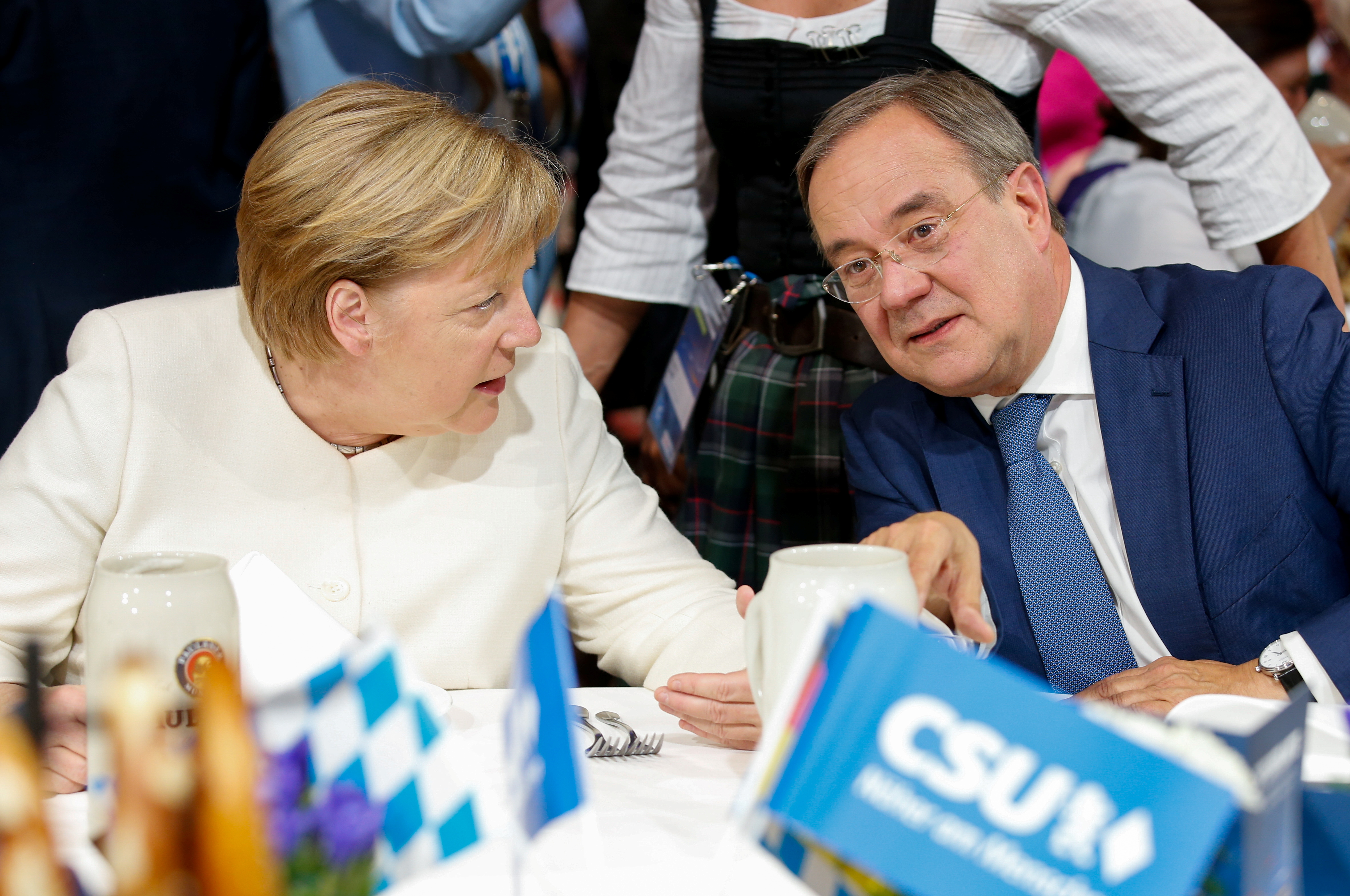 CSU party leaders attend a rally ahead of the general election, in Munich