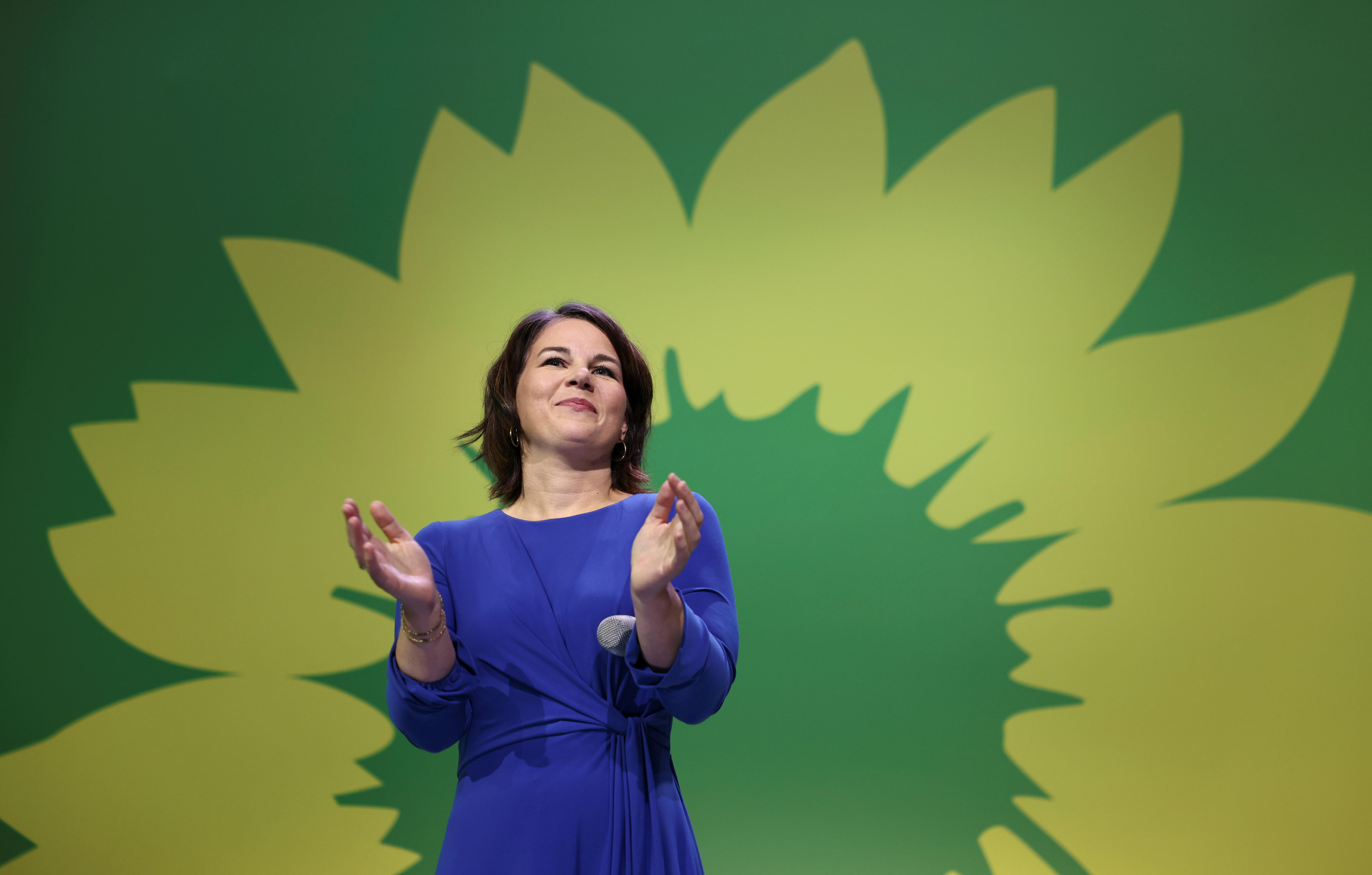 Reaction of the Greens party to exit poll results on general elections in Berlin