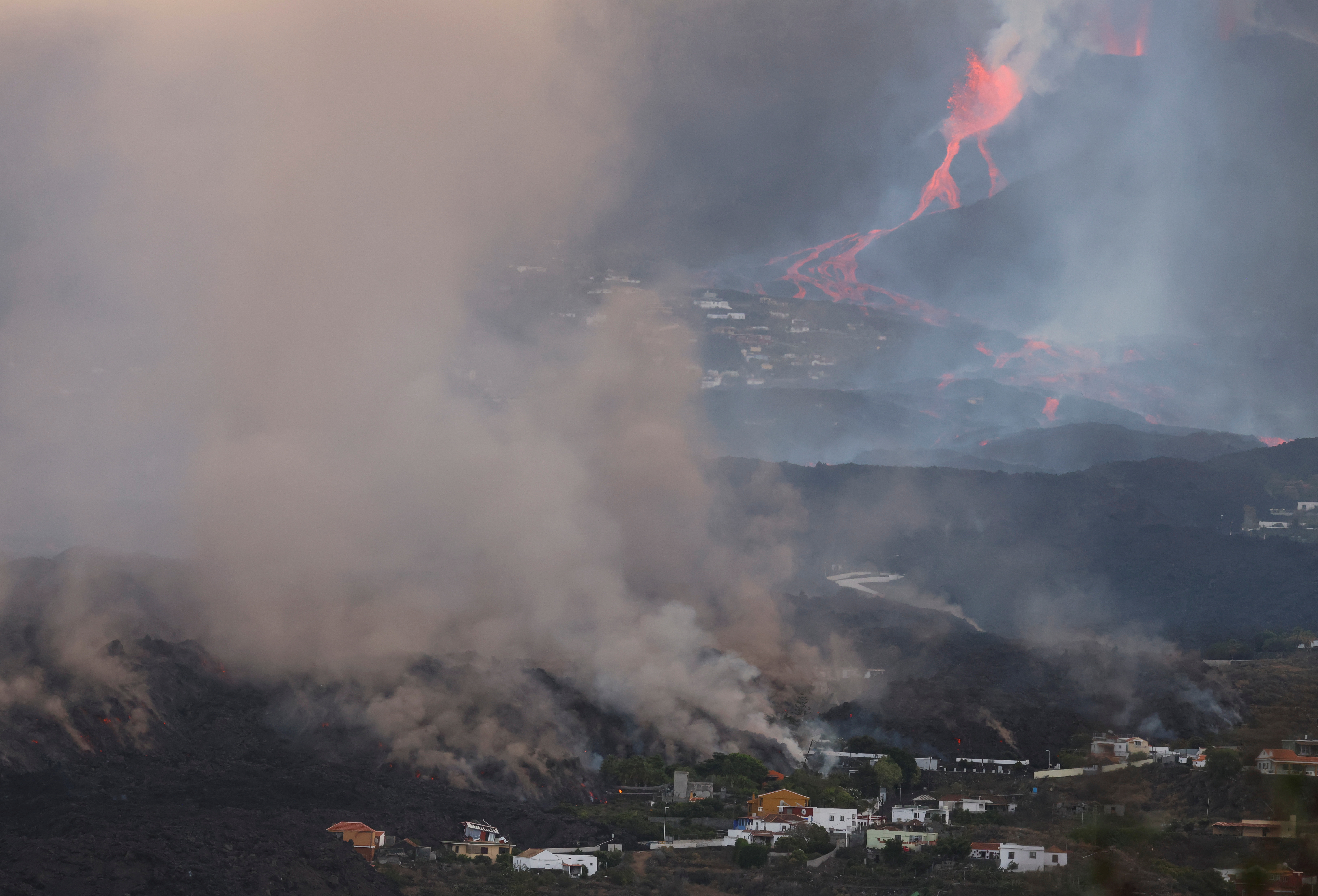Eruption of a volcano in La Palma