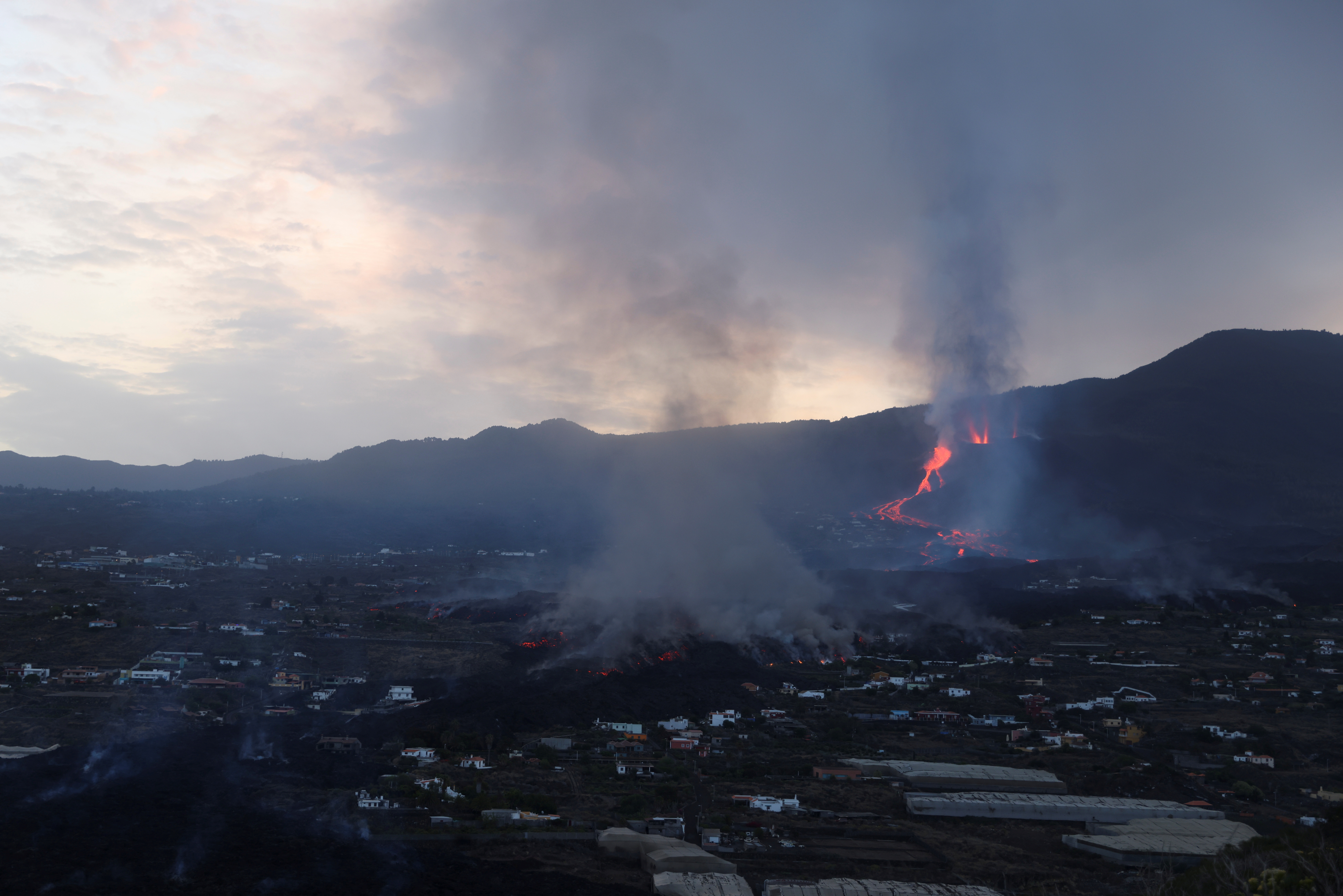 Eruption of a volcano in La Palma