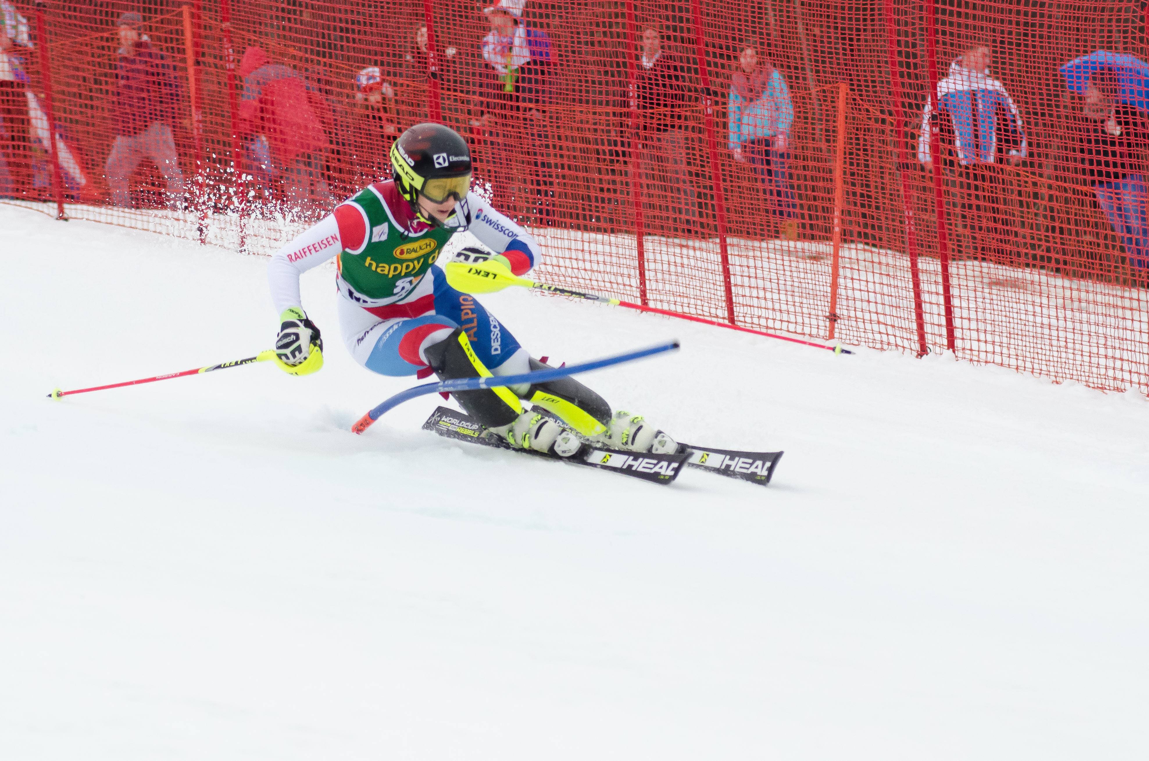 Feb 22 2015 Maribor Slovenia Wendy Holdener SUI on the course during Slalom race at 51st Go