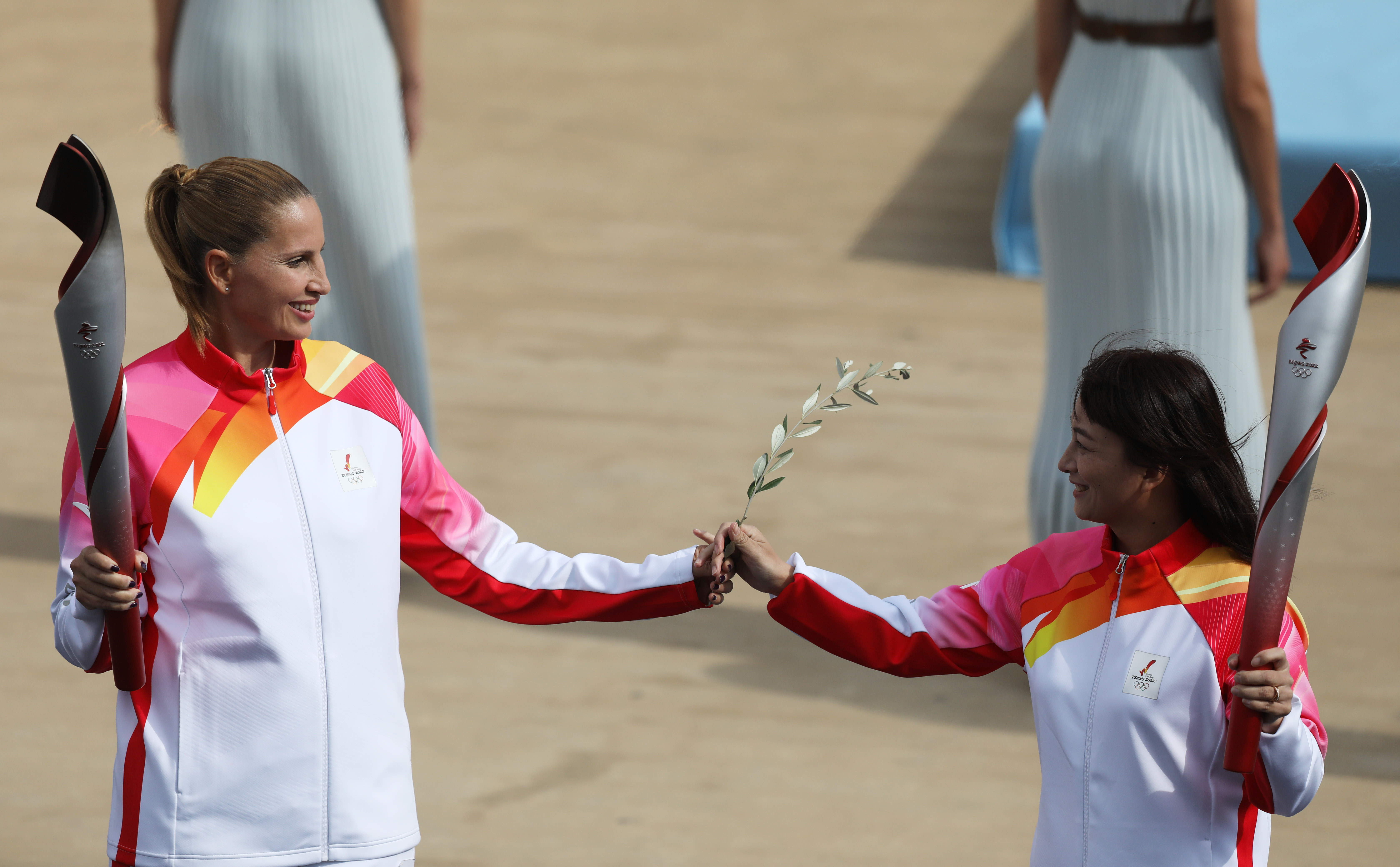 Flame handover ceremony in Athens for the Beijing 2022 Winter Olympics