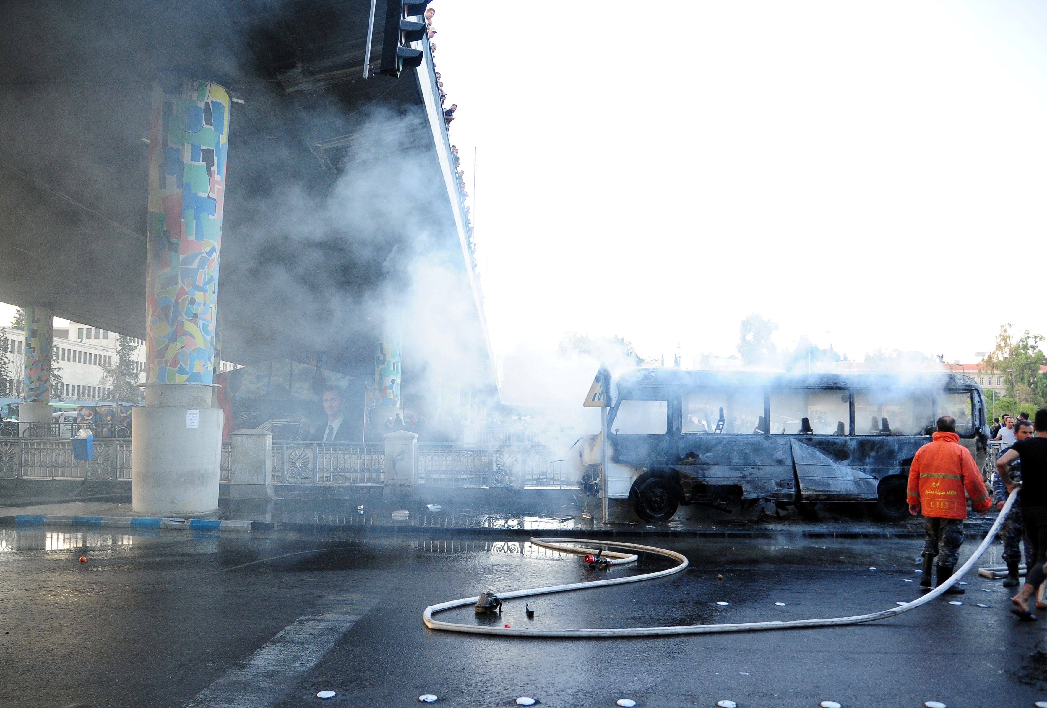 Roadside bomb attack in central Damascus