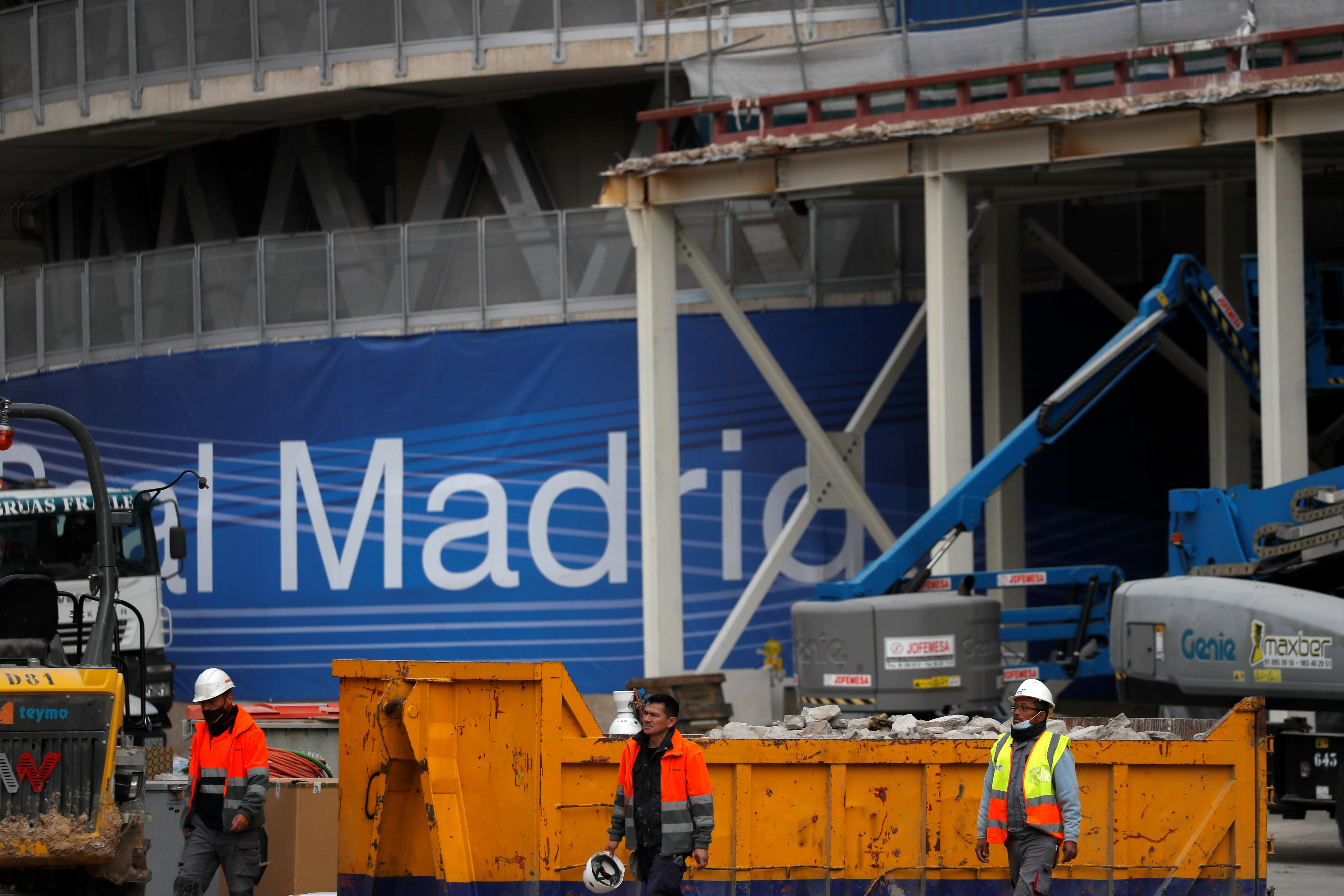 Real Madrid's Santiago Bernabeu stadium undergoes renovation work in Madrid