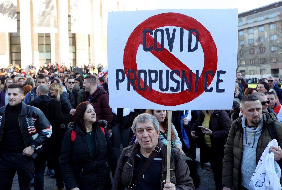 Anti-kovid protesti Zagreb