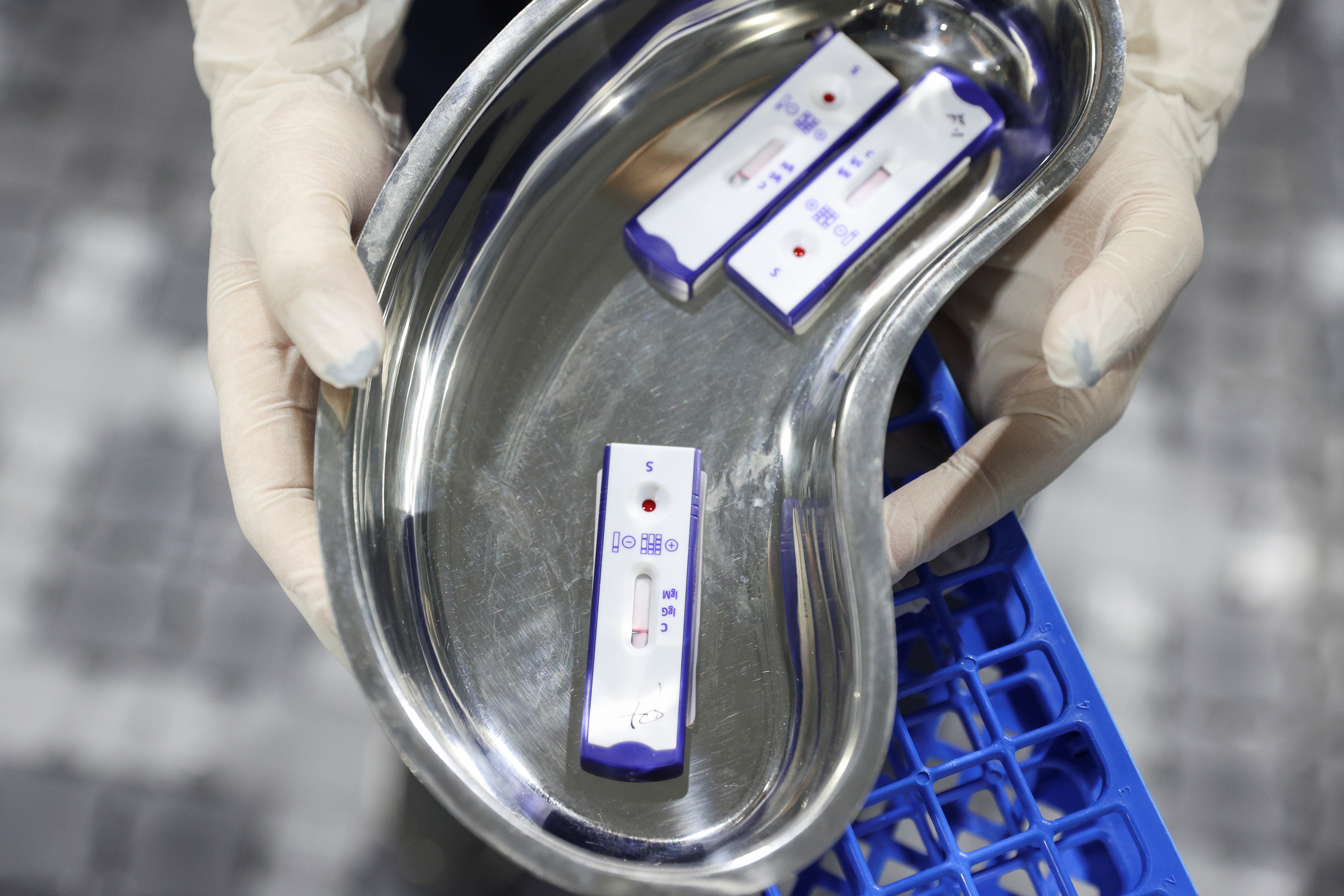 A pre-departure COVID-19 testing facility outside the international terminal at Sydney Airport in Sydney