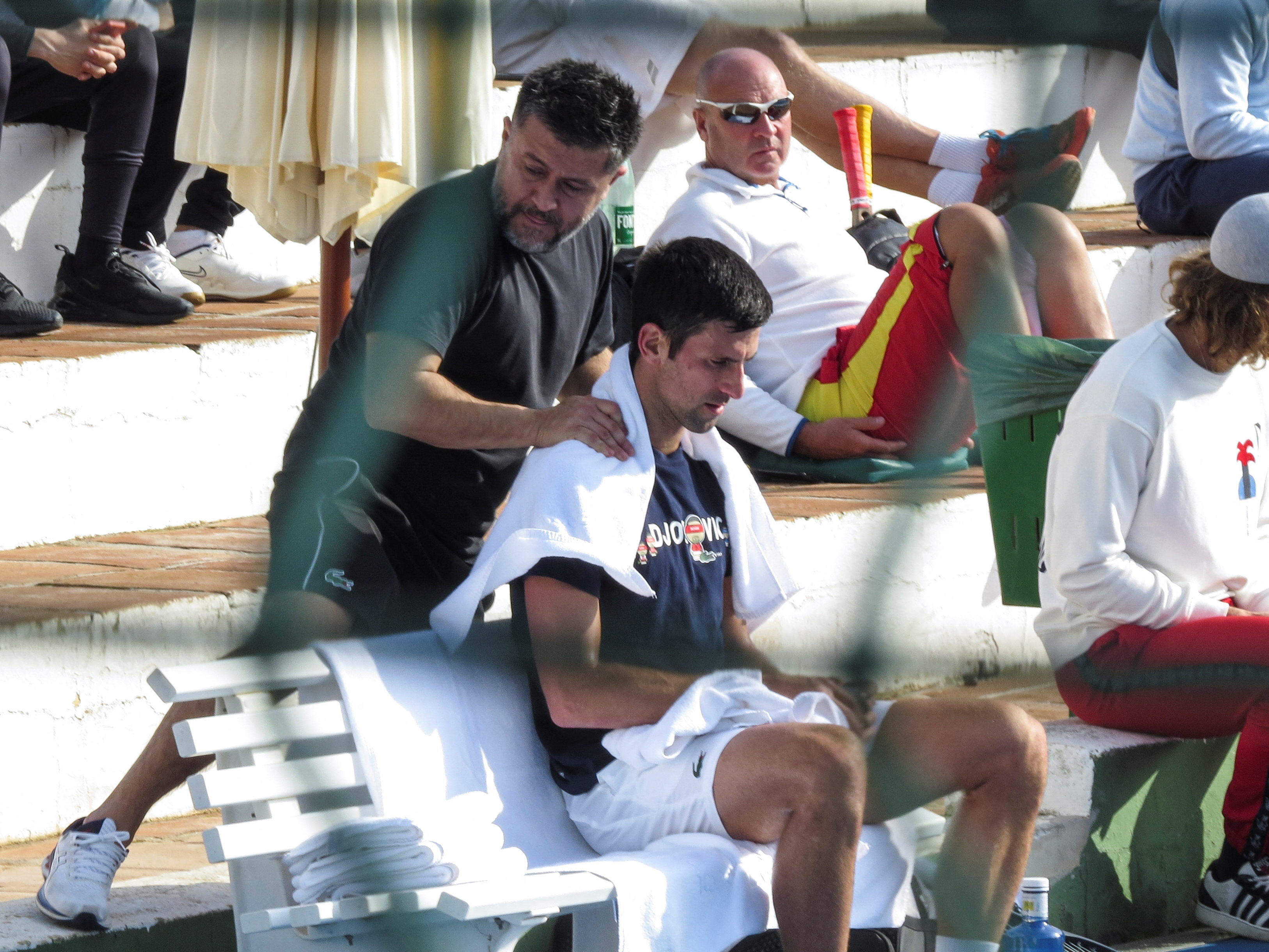Djokovic training at Puente Romano Tennis Club in Marbella
