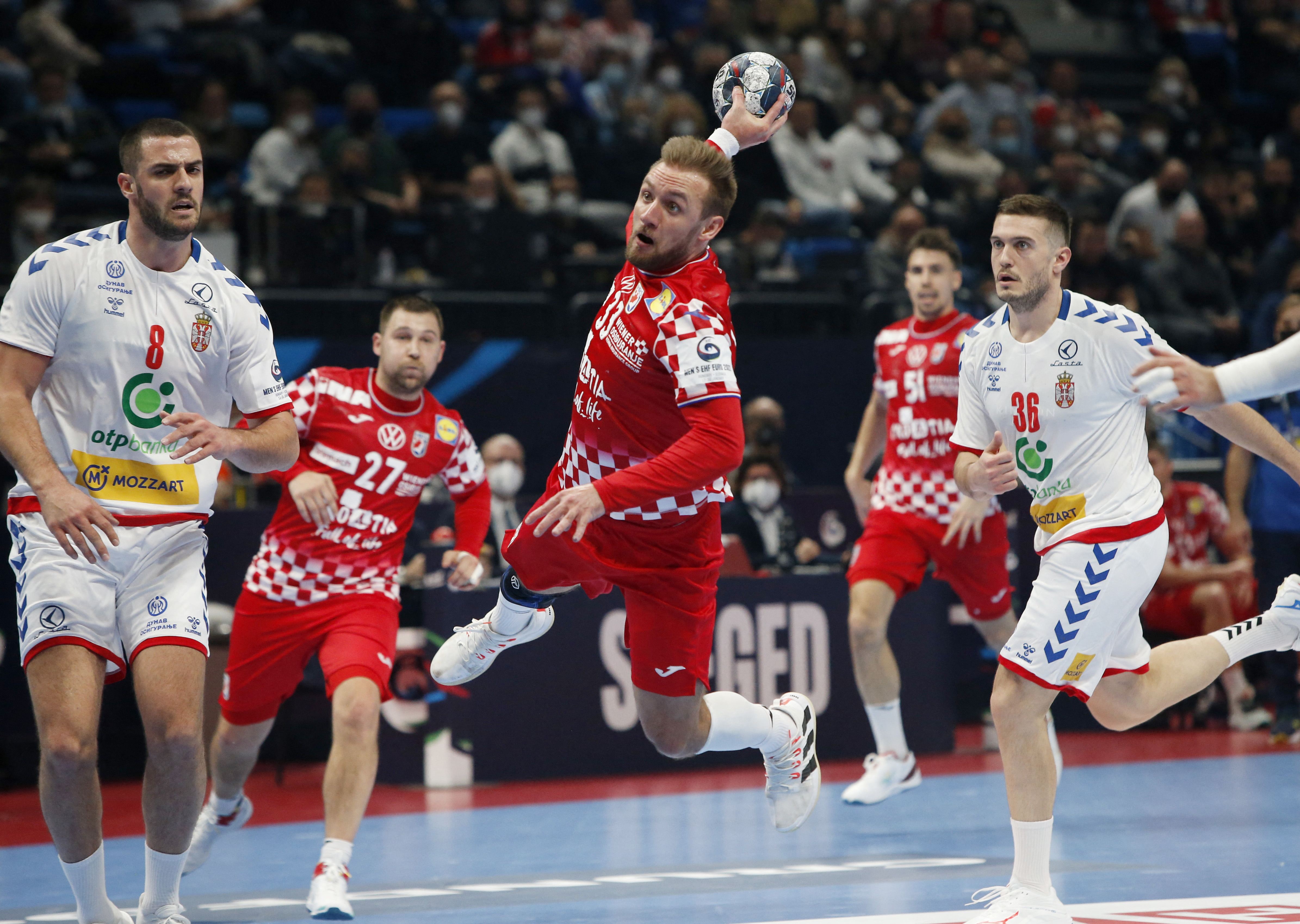 EHF 2022 Men's European Handball Championship - Group C - Croatia v Serbia