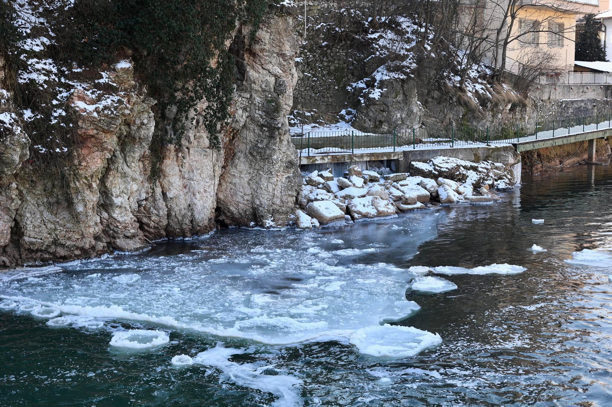 sarajevo,. miljacka, zima