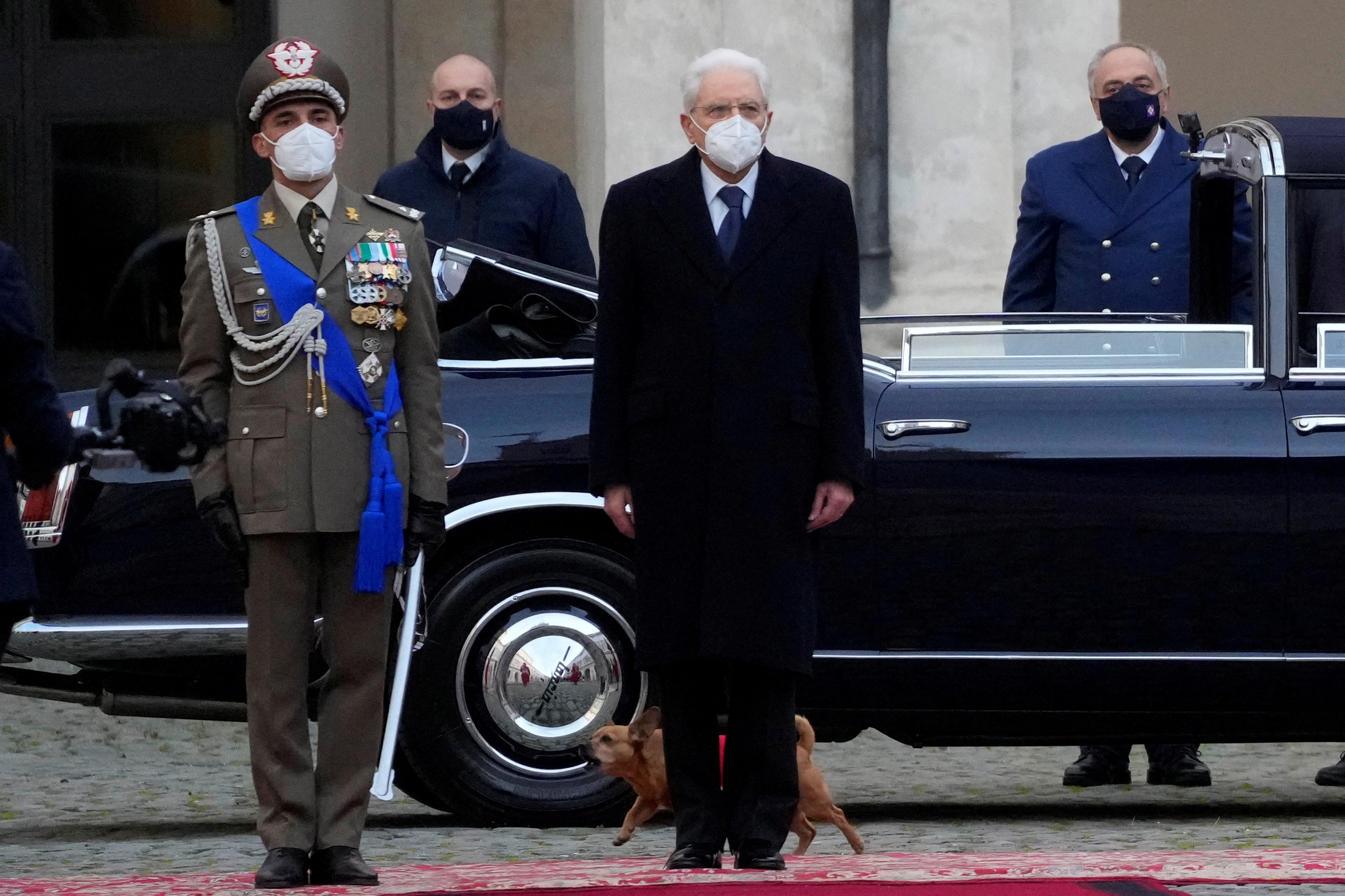 Italian President Sergio Mattarella arrives at the Quirinale Presidential Palace after his swearing-in ceremony in Rome