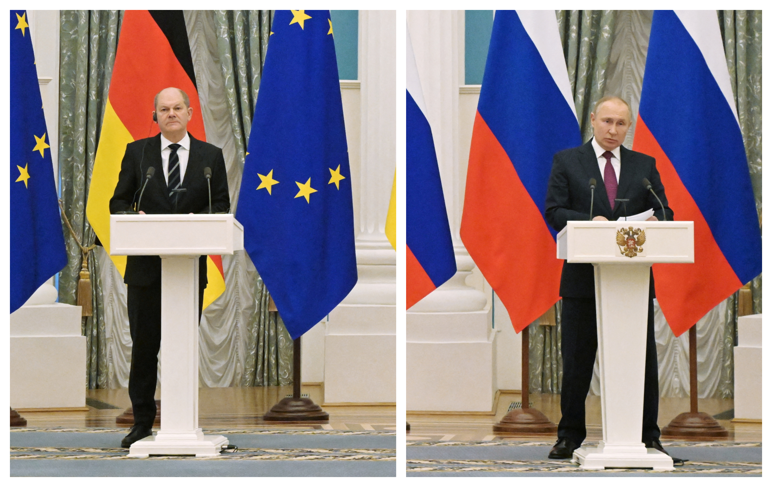 Olaf Scholz i Vladimir Putin