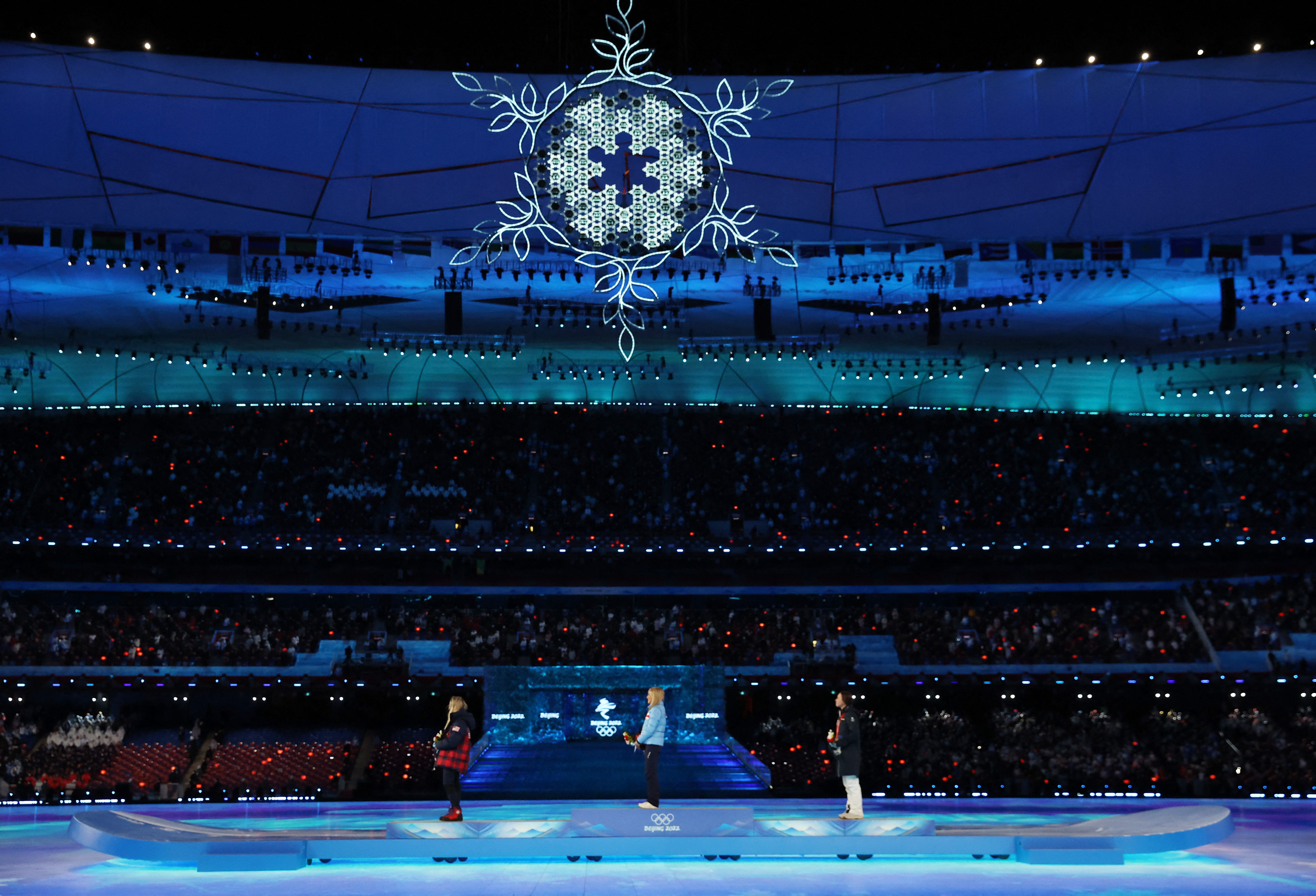 Victory Ceremony - Cross-Country Skiing - Women's 30km Mass Start Free