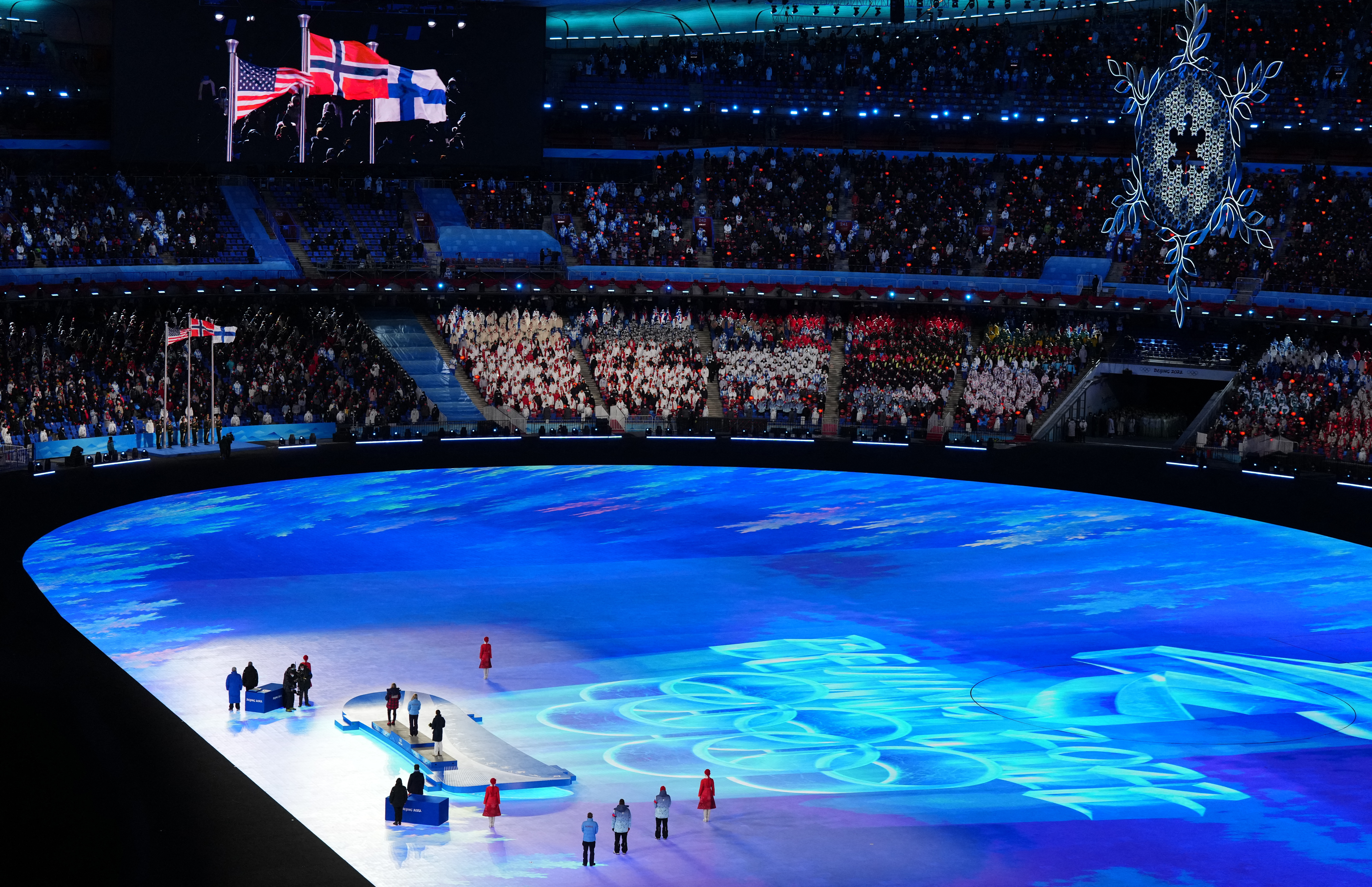 Victory Ceremony - Cross-Country Skiing - Women's 30km Mass Start Free