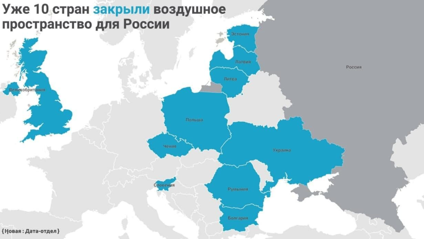 mapa zabrane letova rusiji