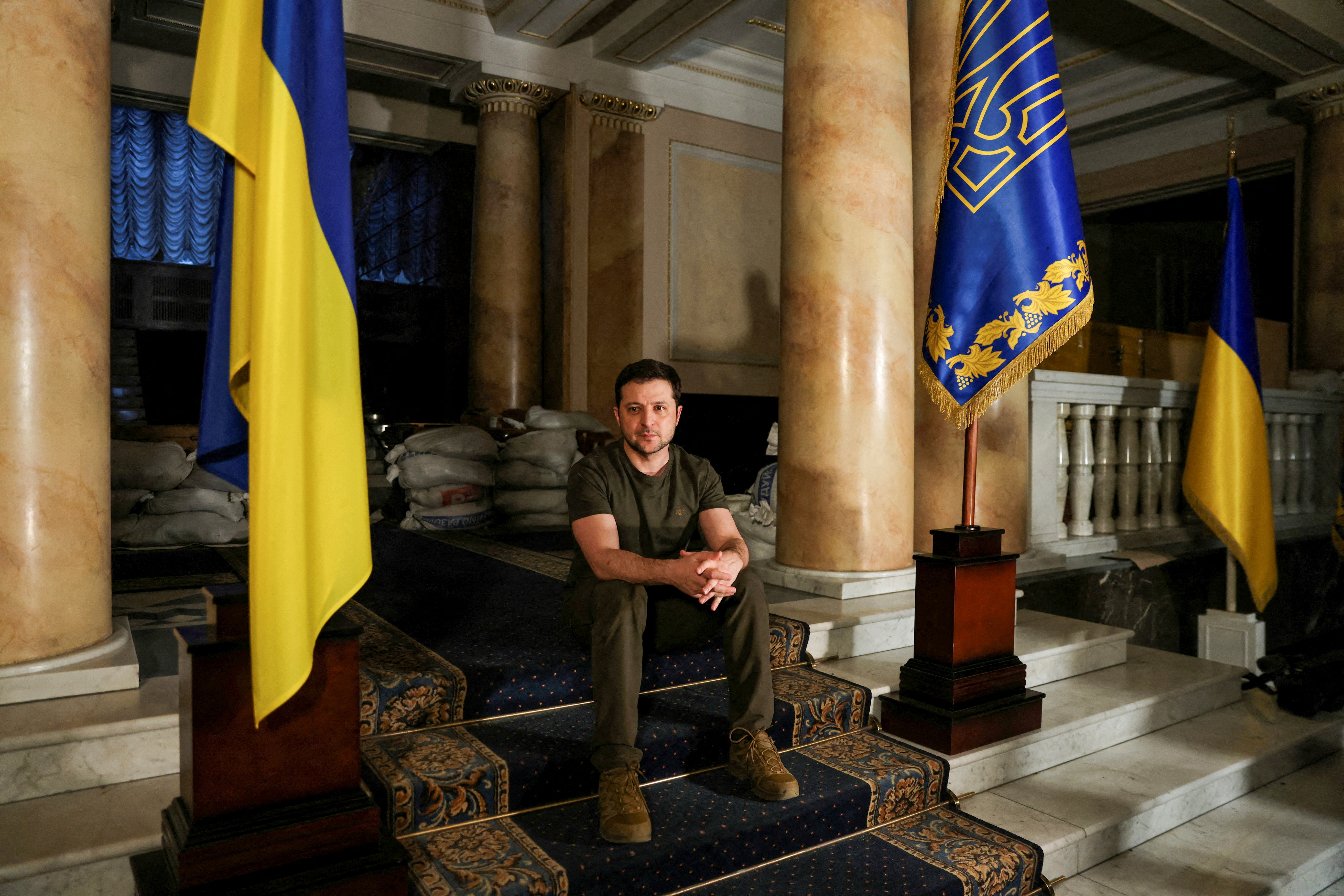 FILE PHOTO: FILE PHOTO: Ukrainian President Volodymyr Zelenskiy poses after an interview with Reuters in Kyiv