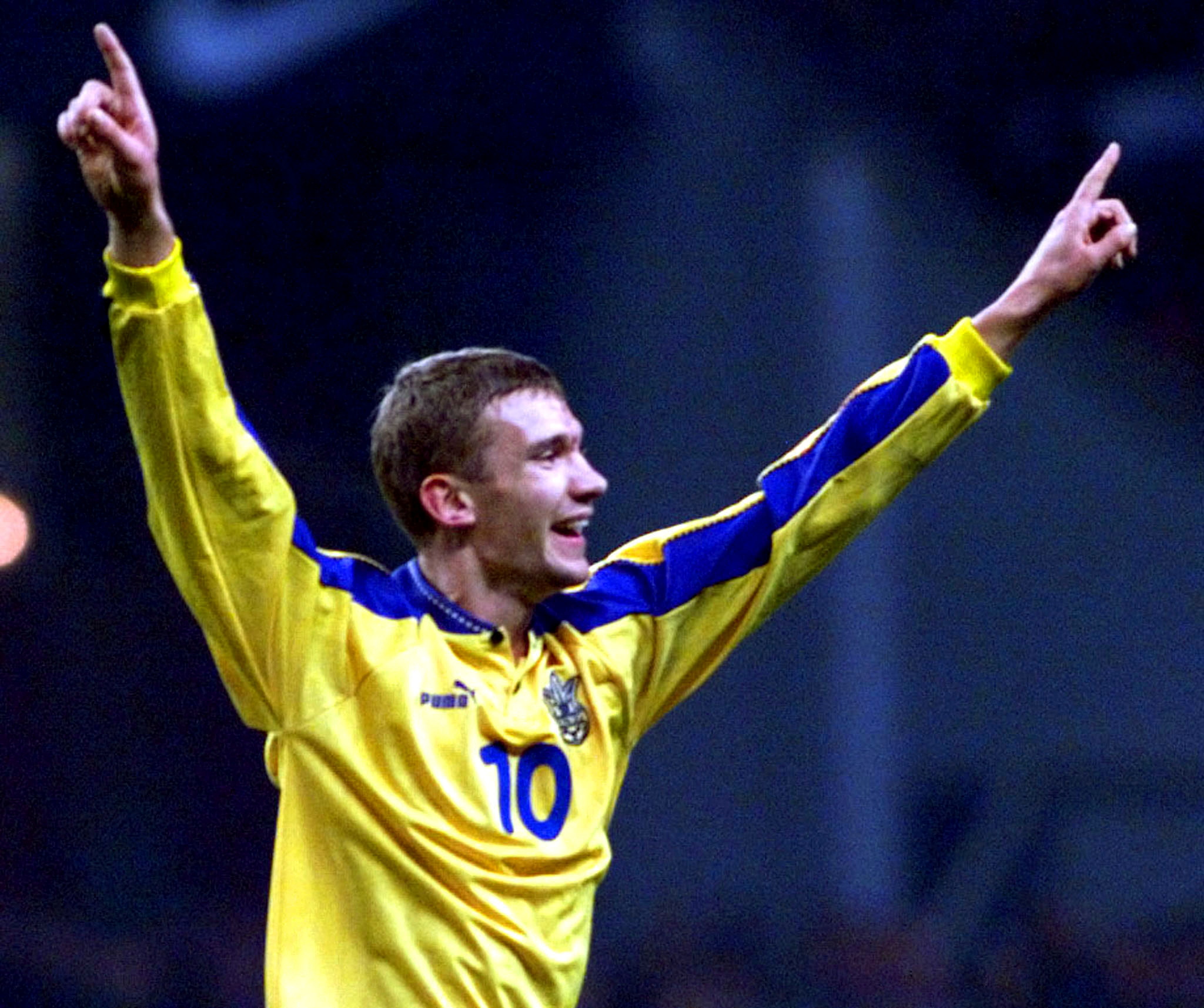 FILE PHOTO: ANDRII SHEVCHENKO OF UKRAINE CELEBRATES IN MOSCOW.
