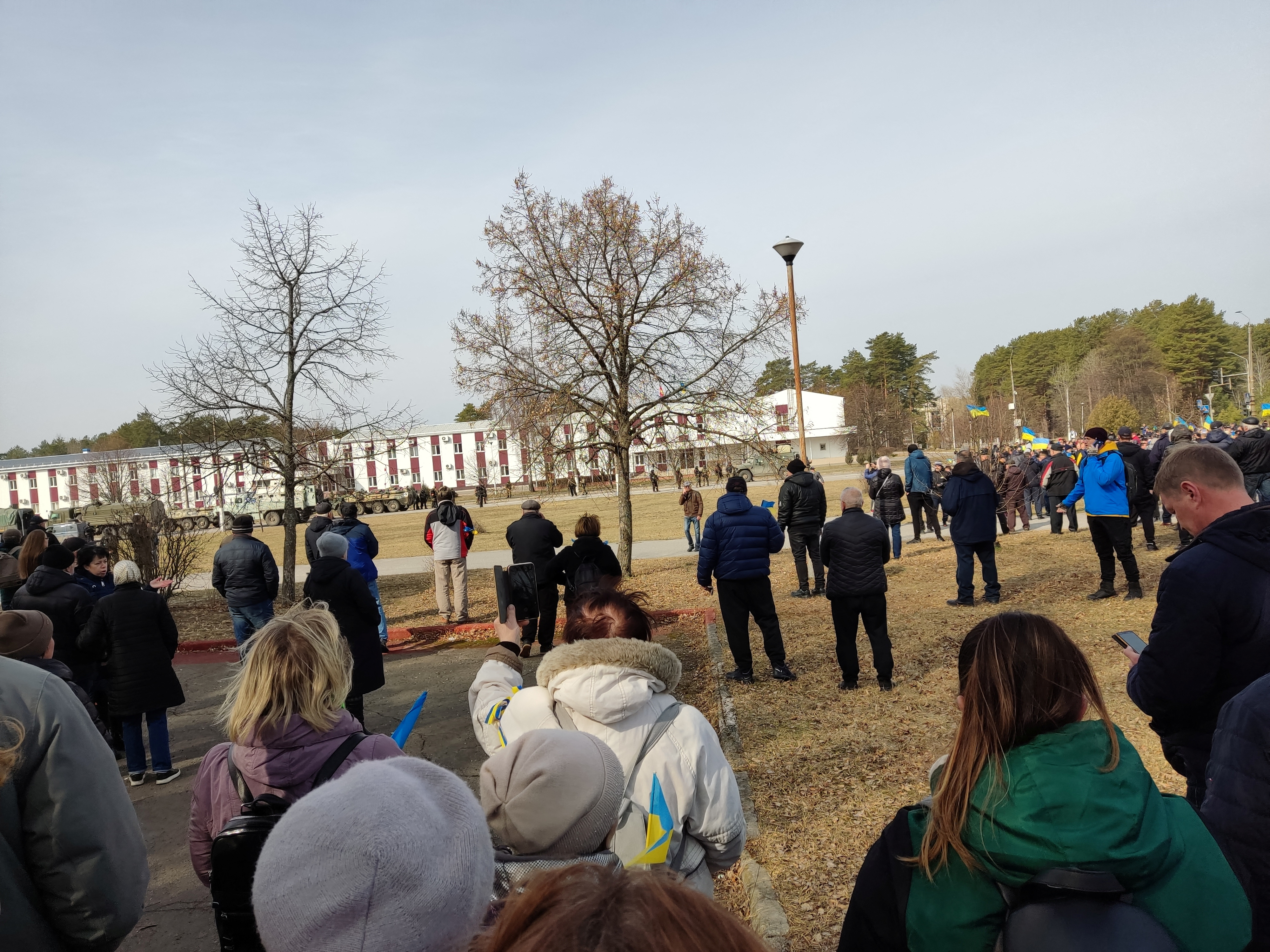 Demonstrators protest amid Russia's invasion of Ukraine, in Slavutych