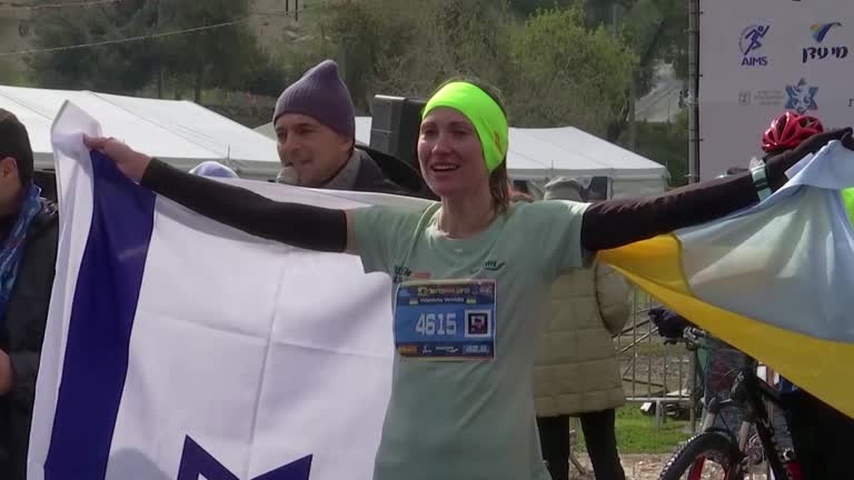 Ukrainian refugee wins Jerusalem marathon