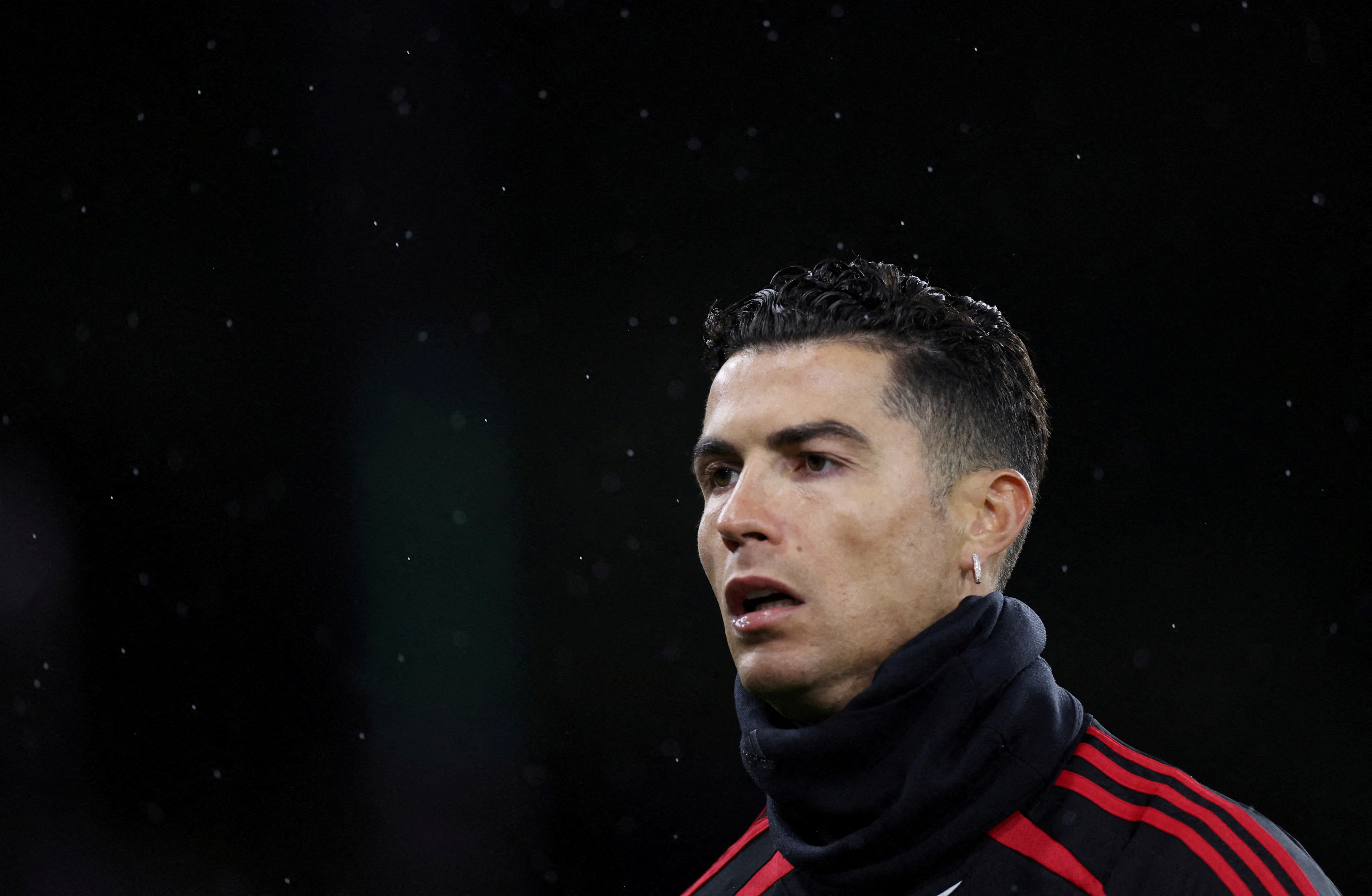 FILE PHOTO: Manchester United's Cristiano Ronaldo during the warm up before the match against Burnley