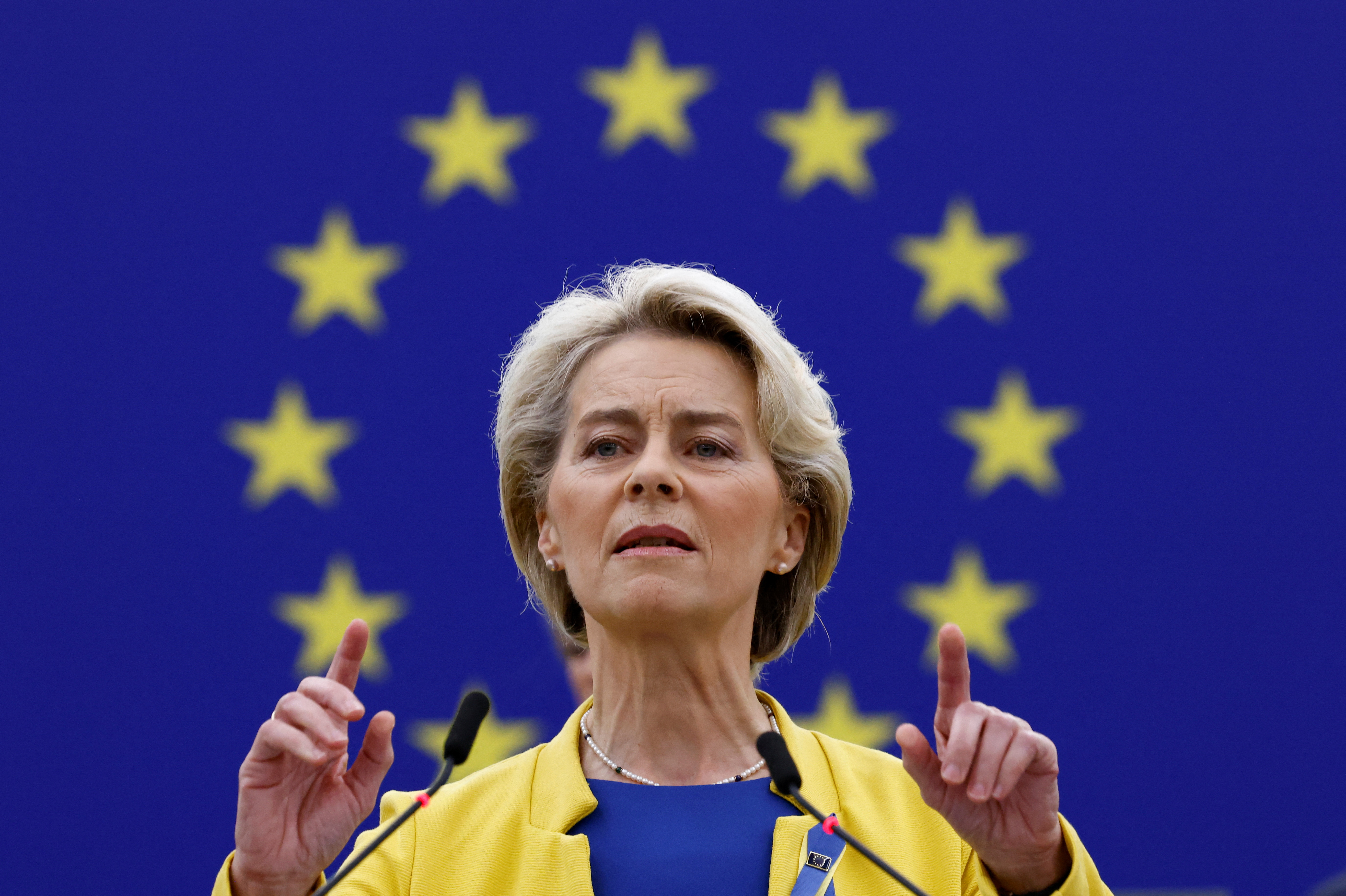European Commission President Von der Leyen delivers state of the European Union address, in Strasbourg