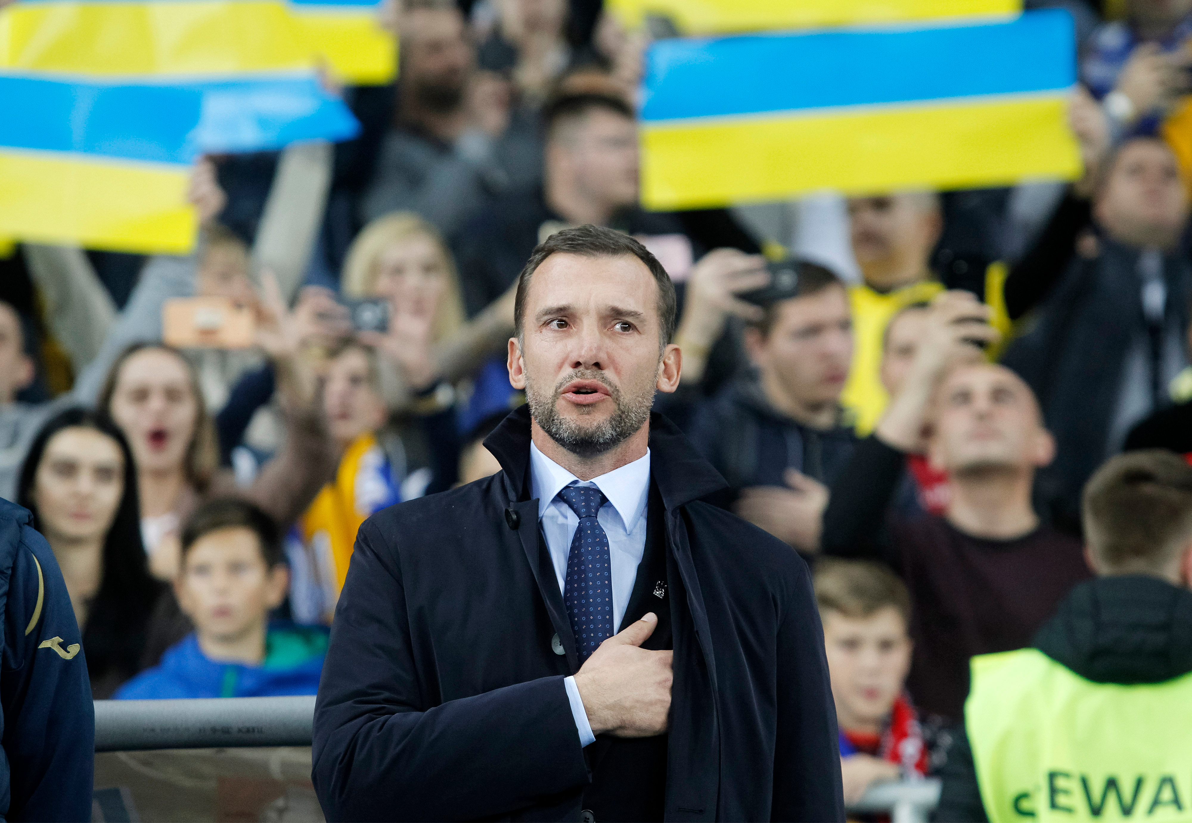 Head,Coach,Andriy,Shevchenko,Sings,Hymn,Before,Uefa,Euro,2020