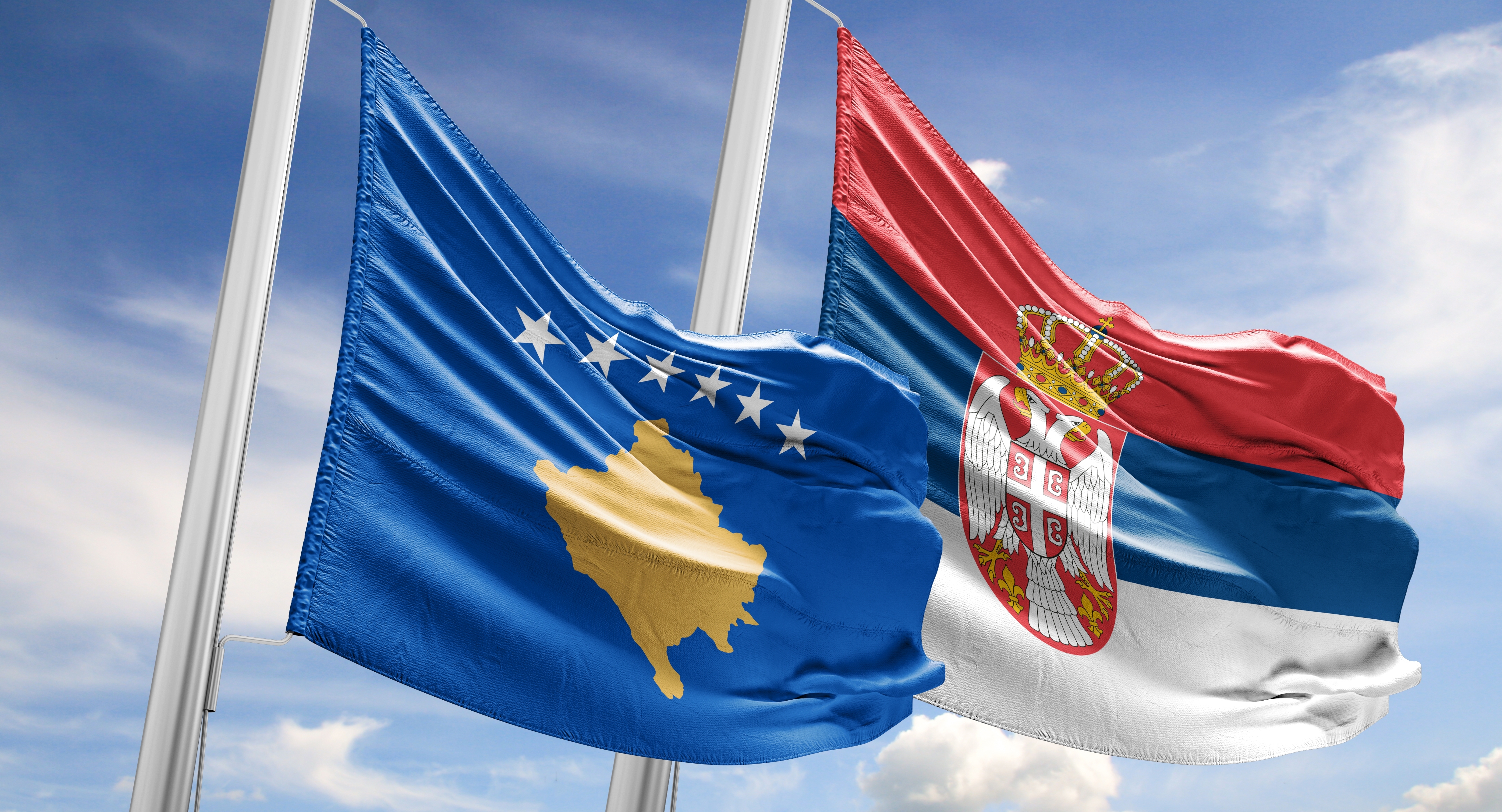 Flag,Kosovo,And,Flag,Serbia,Conflict,Kosovo,And,Serbia