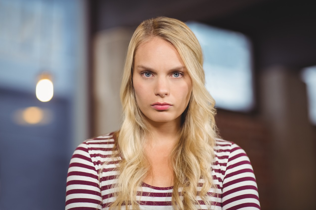 Portrait of angry businesswoman