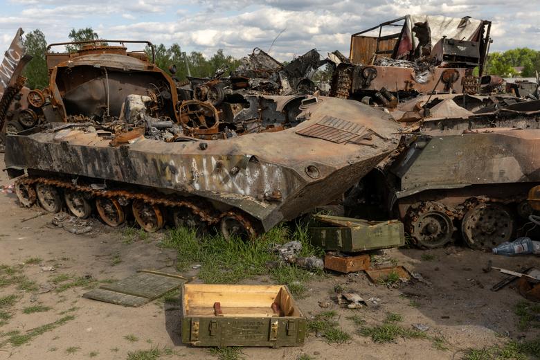 Uništeni ruski tenkovi i vojna vozila u Buči, Ukrajina, 16. maja. REUTERS/Jorge Silva