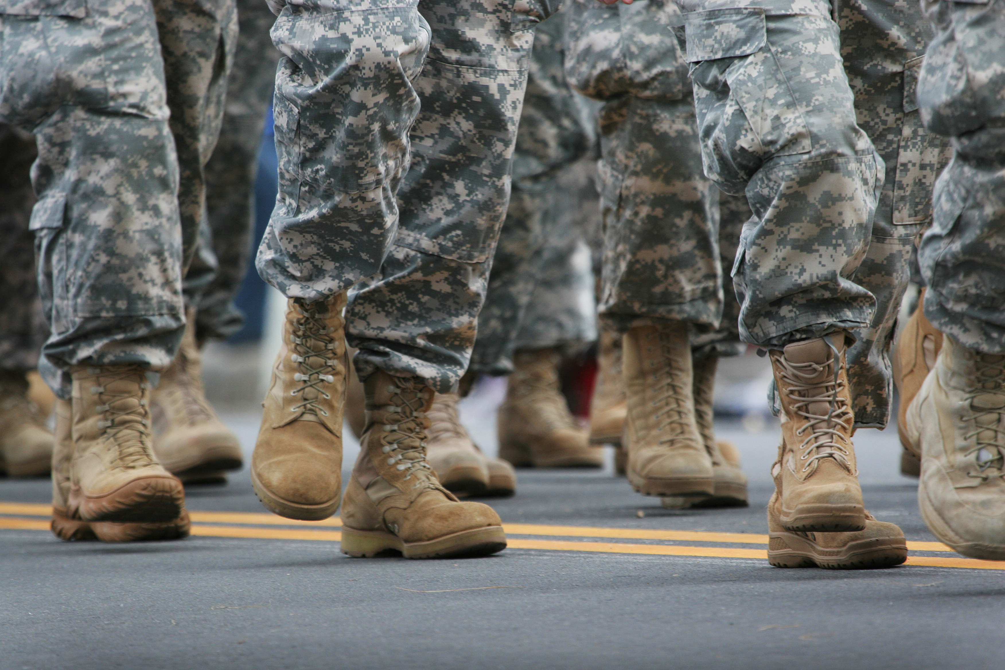 Soldiers,Dressed,In,Army,Camouflage,In,An,Army,Parade