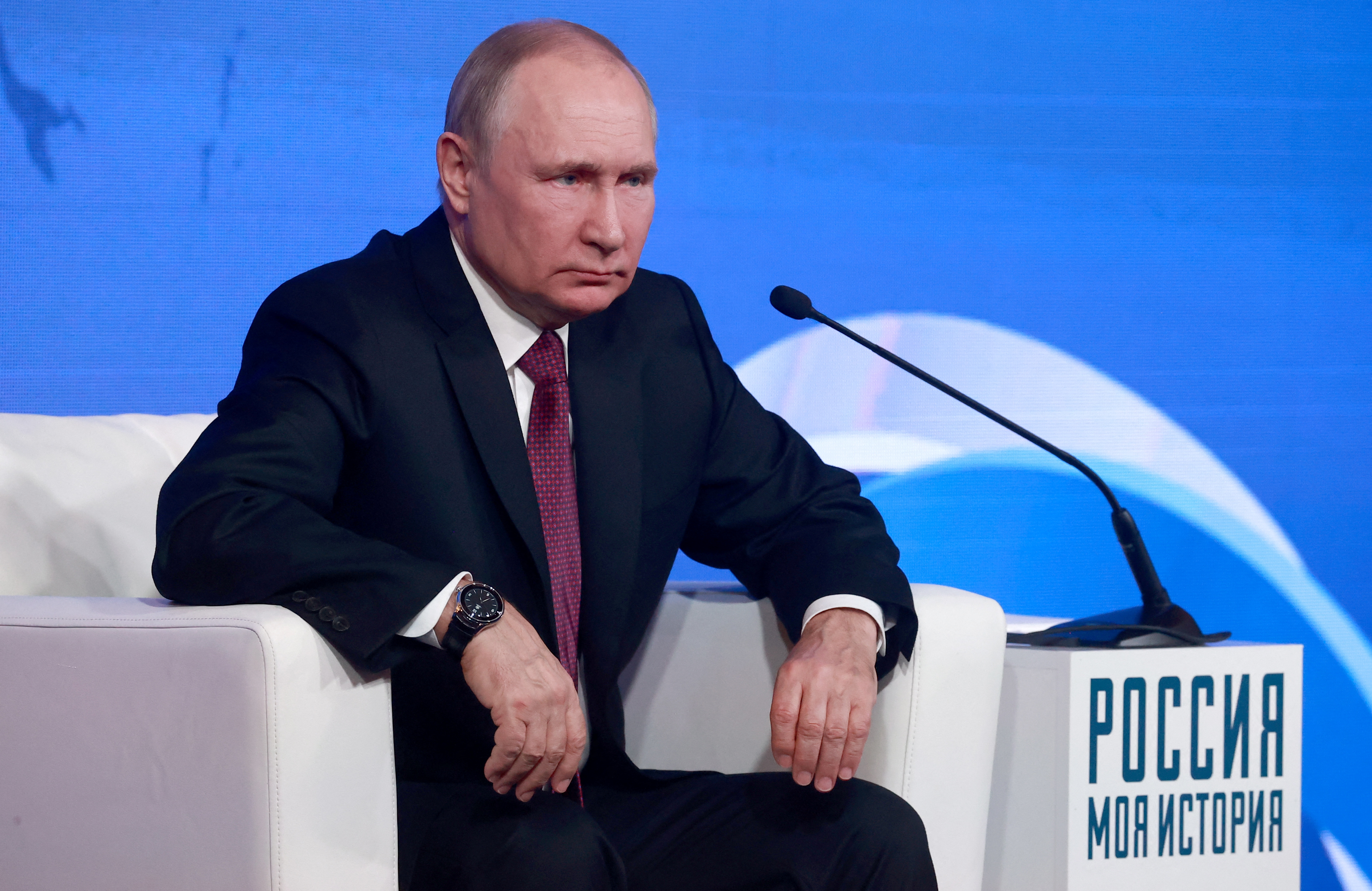Russian President Putin attends a meeting on National Unity Day in Moscow
