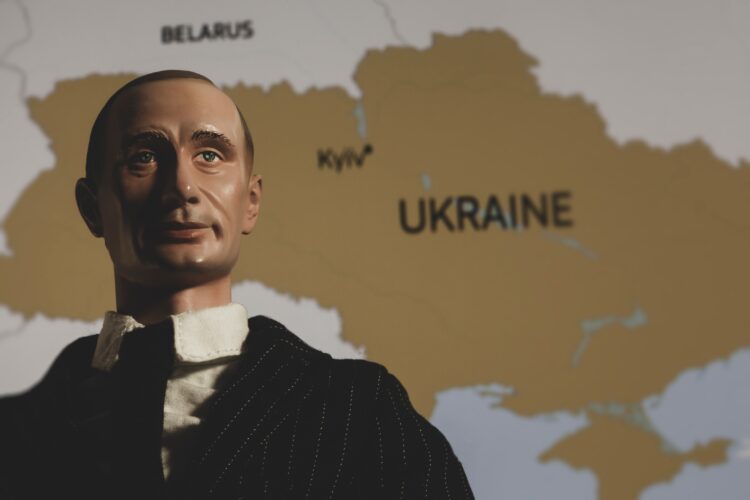 Feb,23,2022:,Ukraine,Conflict,-,Caricature,Of,Russian,President