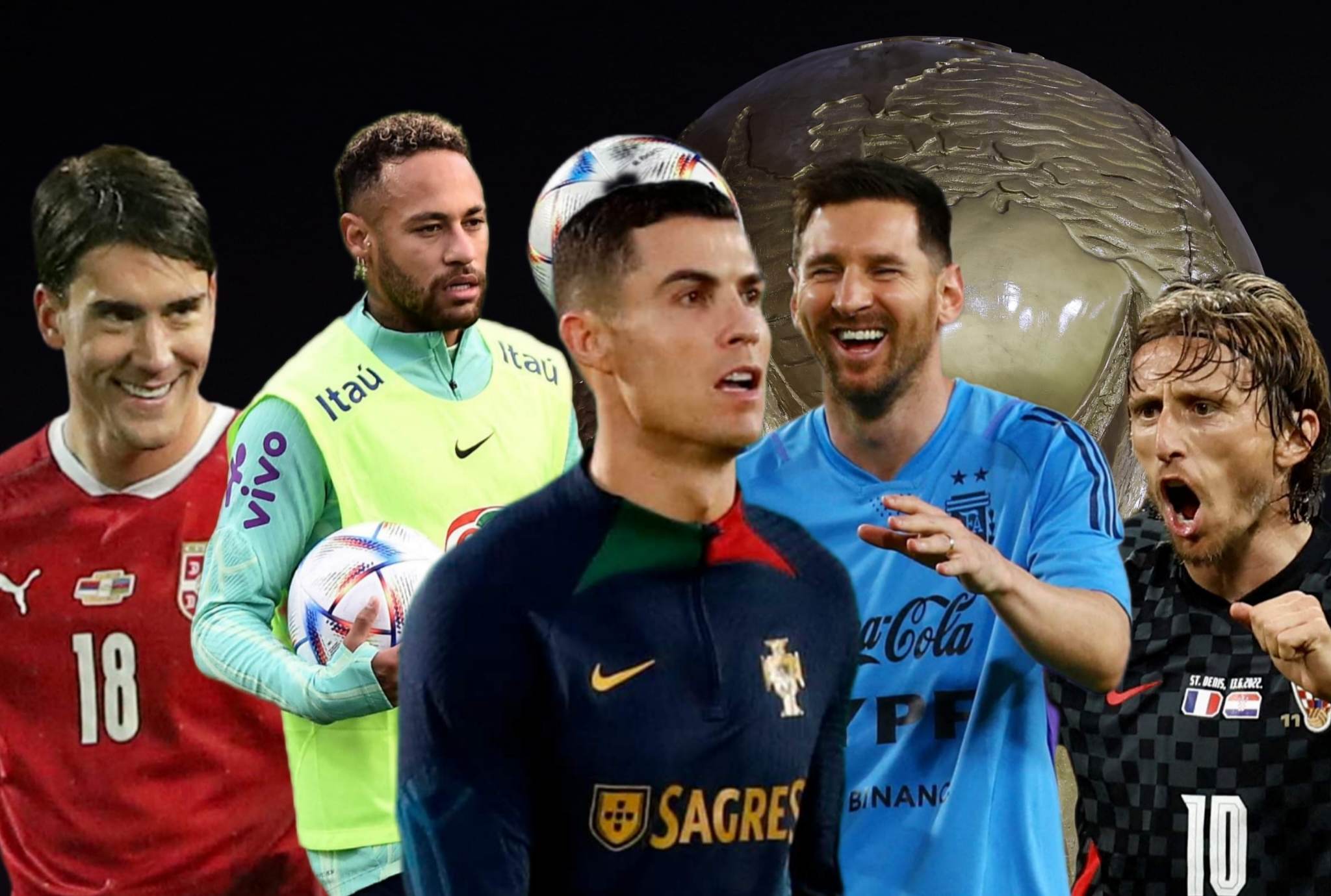Cristiano Ronaldo Luka Modrić Lionel Messi Dušan Vlahović Neymar