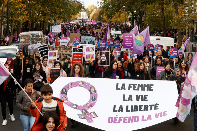 Protest against inequality, violence and sexual harassment against women organized by the collective #NousToutes in Paris