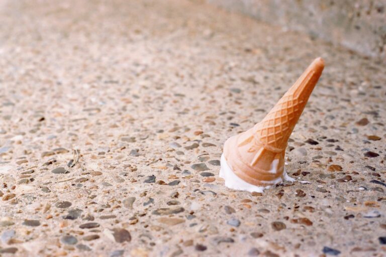 Ice cream on the floor