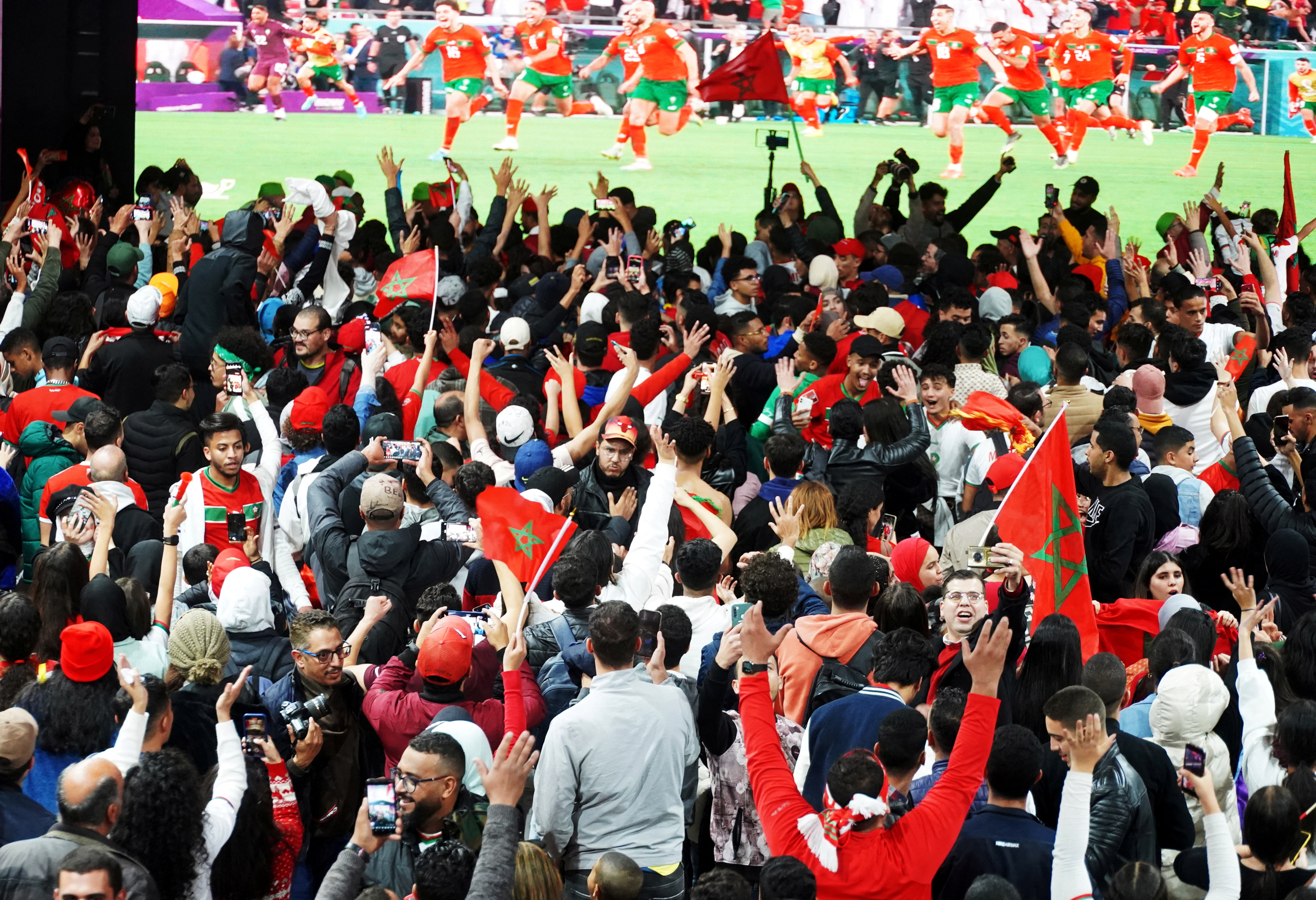 FIFA World Cup Qatar 2022 - Fans in Casablanca watch Morocco v Spain
