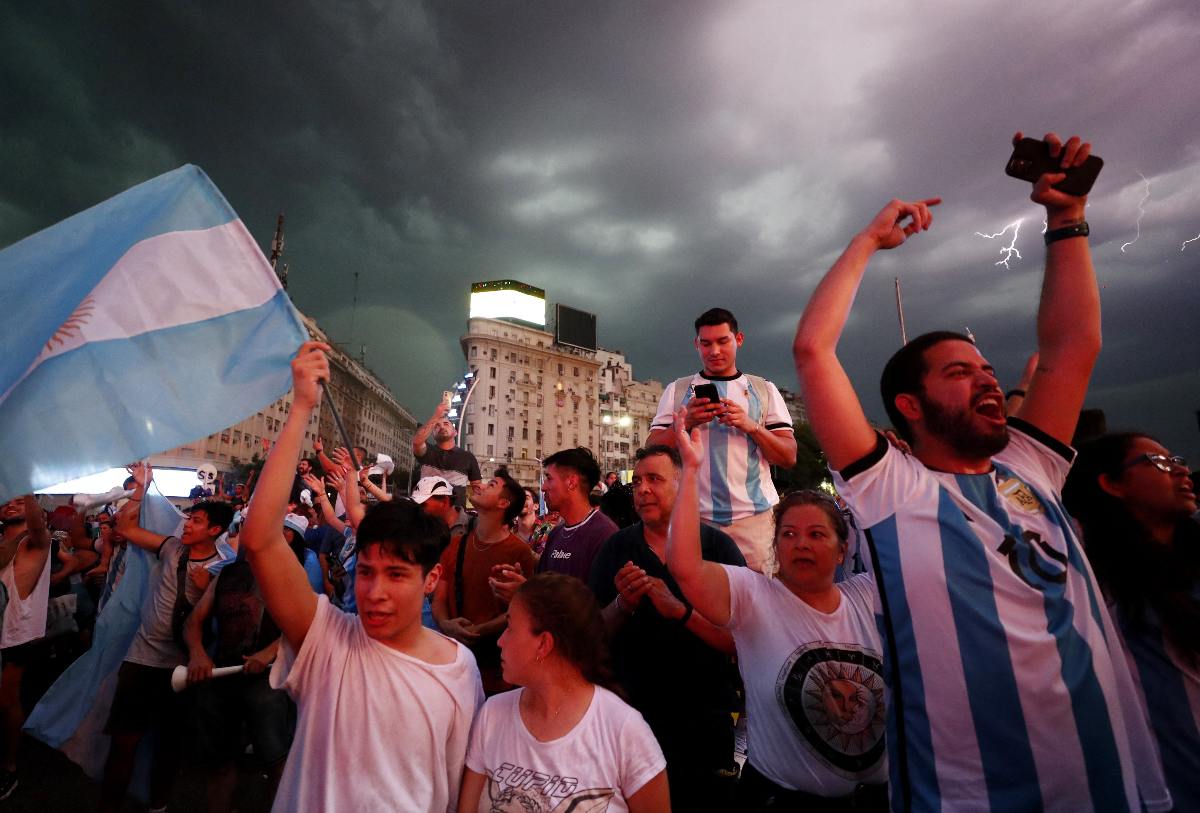 FIFA World Cup Qatar 2022 - Fans in Buenos Aires watch Netherlands v Argentina