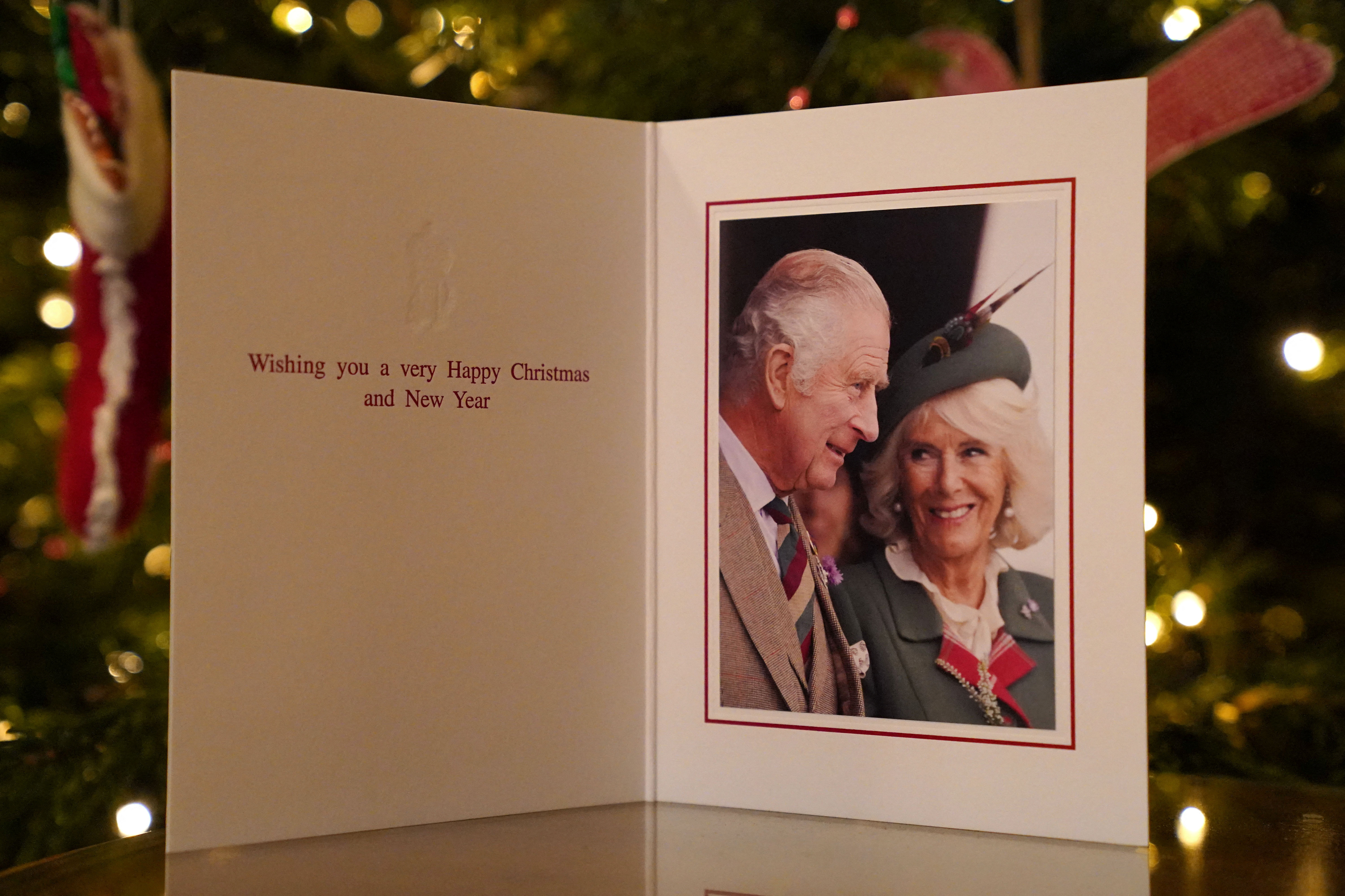 Christmas card of Britain's King Charles and Queen Consort Camilla