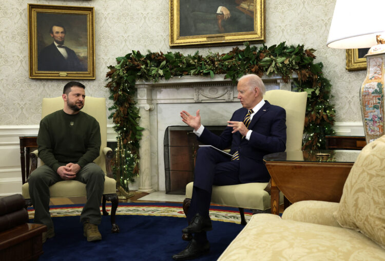 President Biden Meets With Ukrainian President Volodymyr Zelensky In The Oval Office Of White House