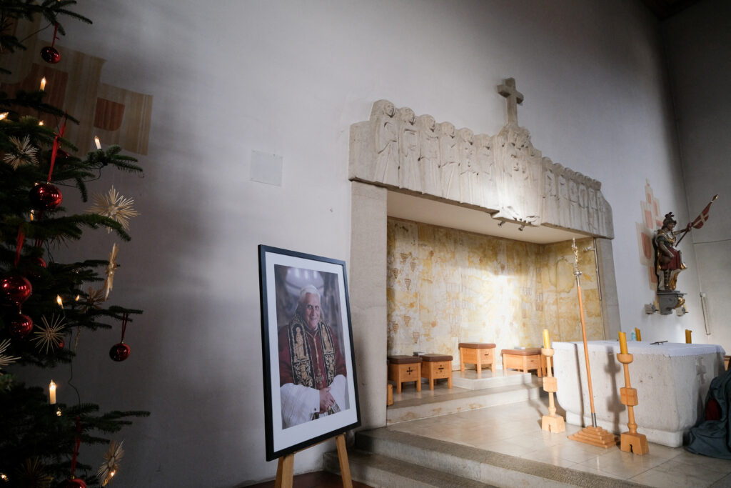 A view of St. Oswald Church, Baptistery of former Pope Benedict in Marktl