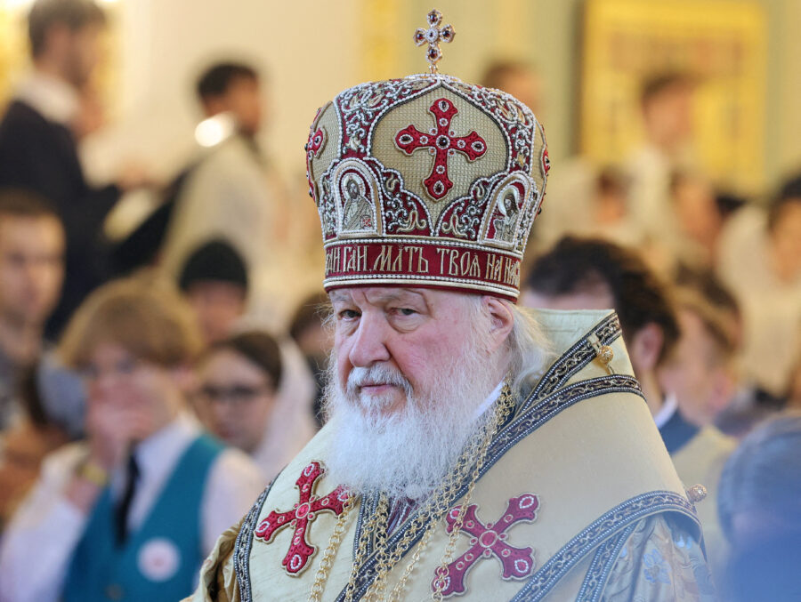 FILE PHOTO: Patriarch Kirill of Moscow and All Russia conducts a service in Moscow