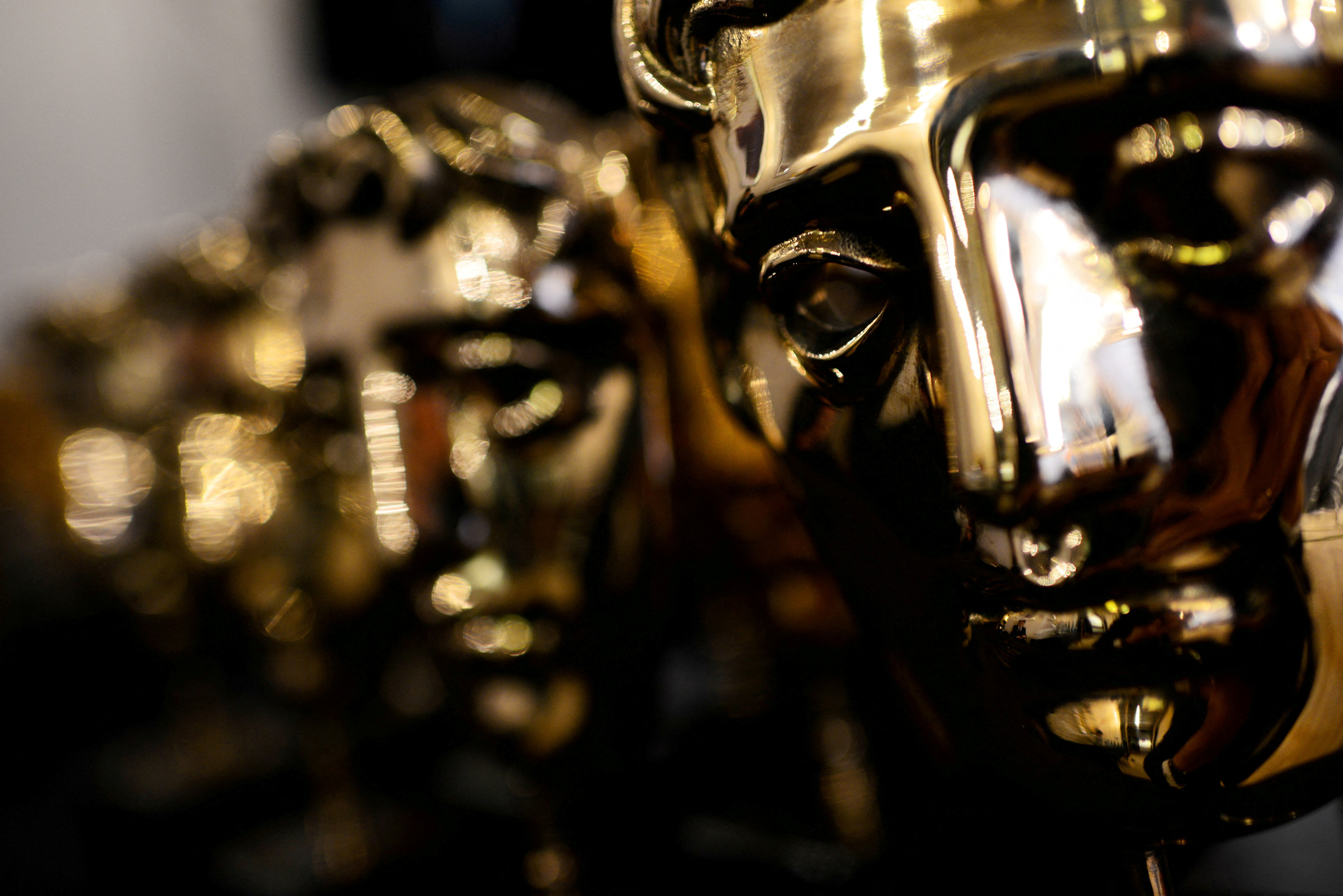 FILE PHOTO: The British Academy of Film and Television Awards (BAFTA) statuettes are seen at the Royal Albert Hall in London