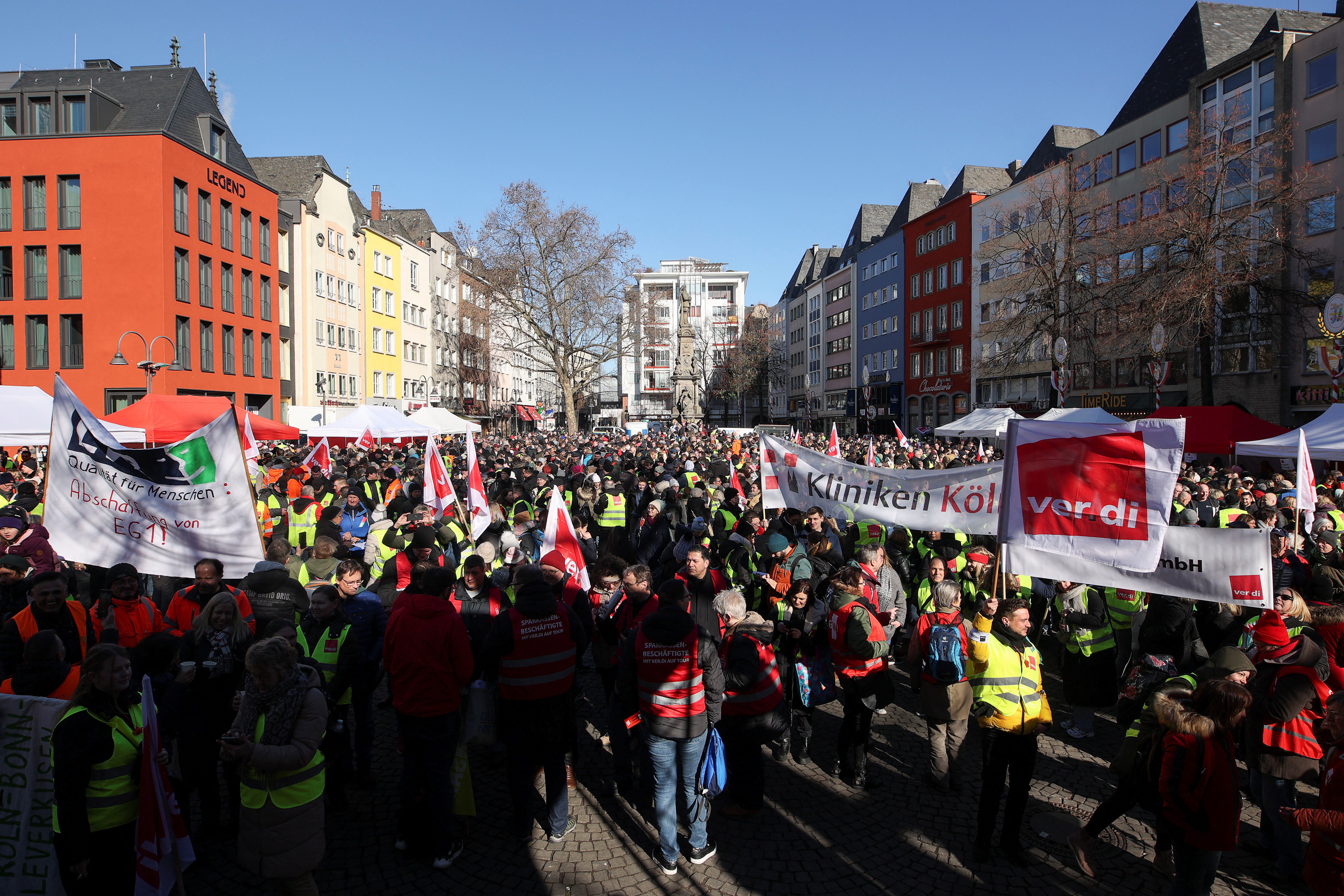 Strike called by German trade union Verdi in Cologne