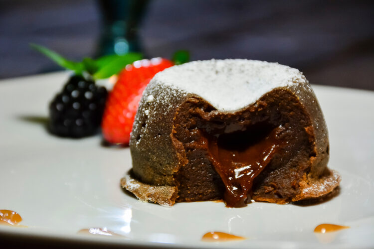 Mmm!,Savoring,A,Delicious,Volcano,Filled,With,Melted,Chocolate