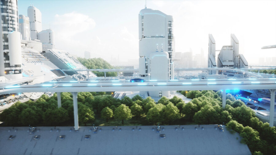 Black,Futuristic,Electric,Car,Very,Fast,Driving,In,Sci,Fi