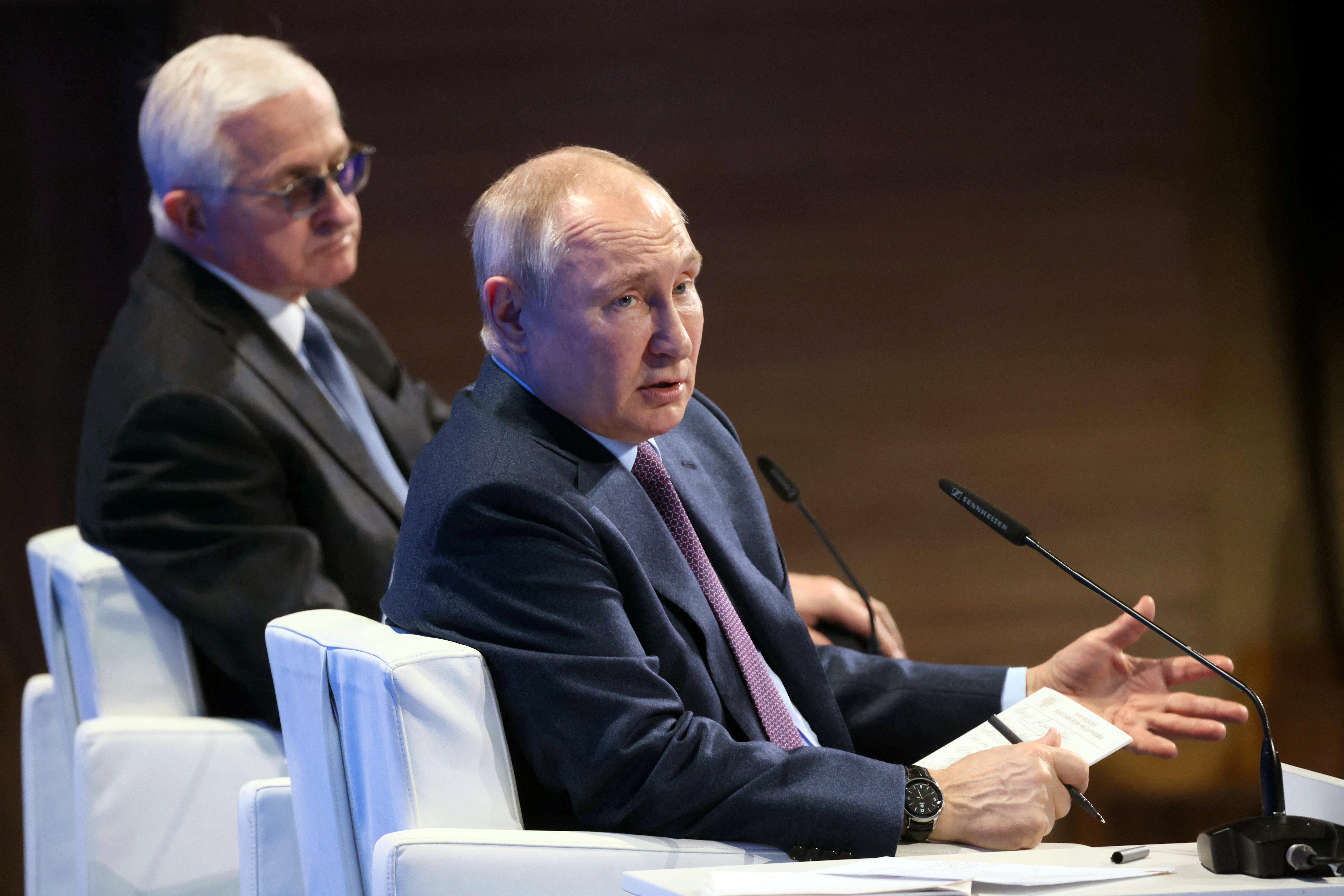 Russian President Putin attends Union of Industrialists and Entrepreneurs' forum