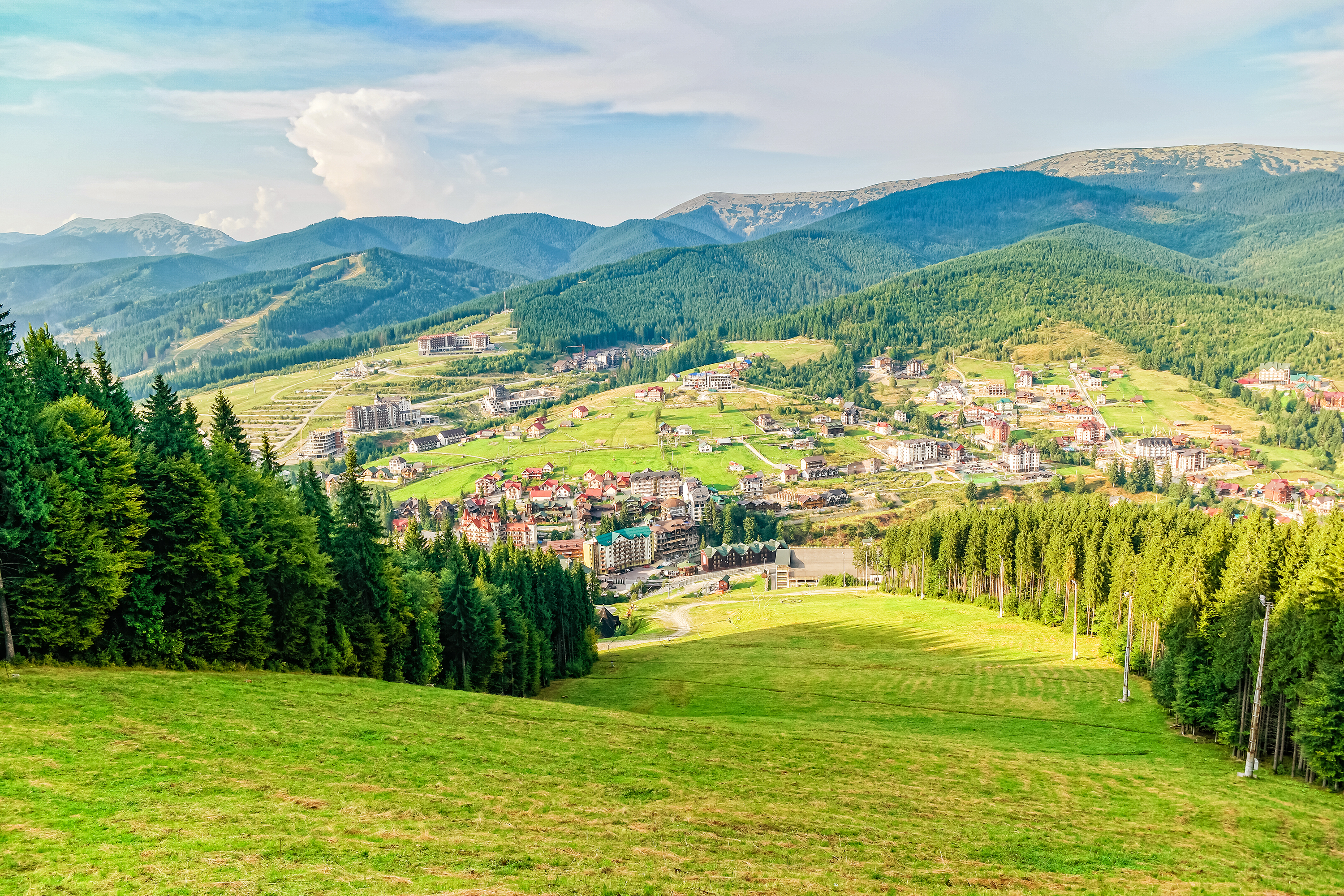 Scenic,Summer,View,Of,The,Resort,Bukovel,From,The,Height,