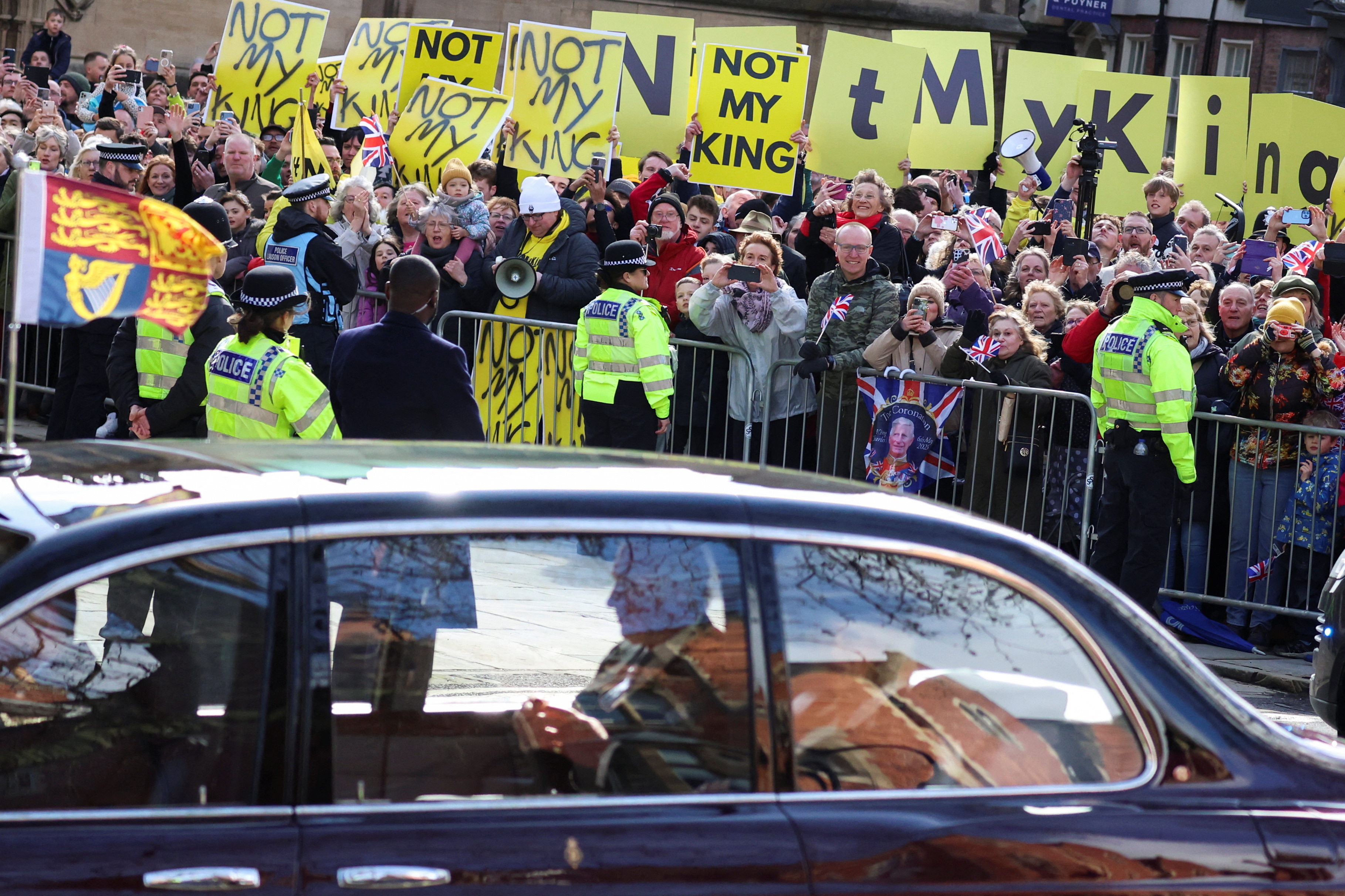 Britain's King Charles visits York Minster for the Maundy Thursday Service in York