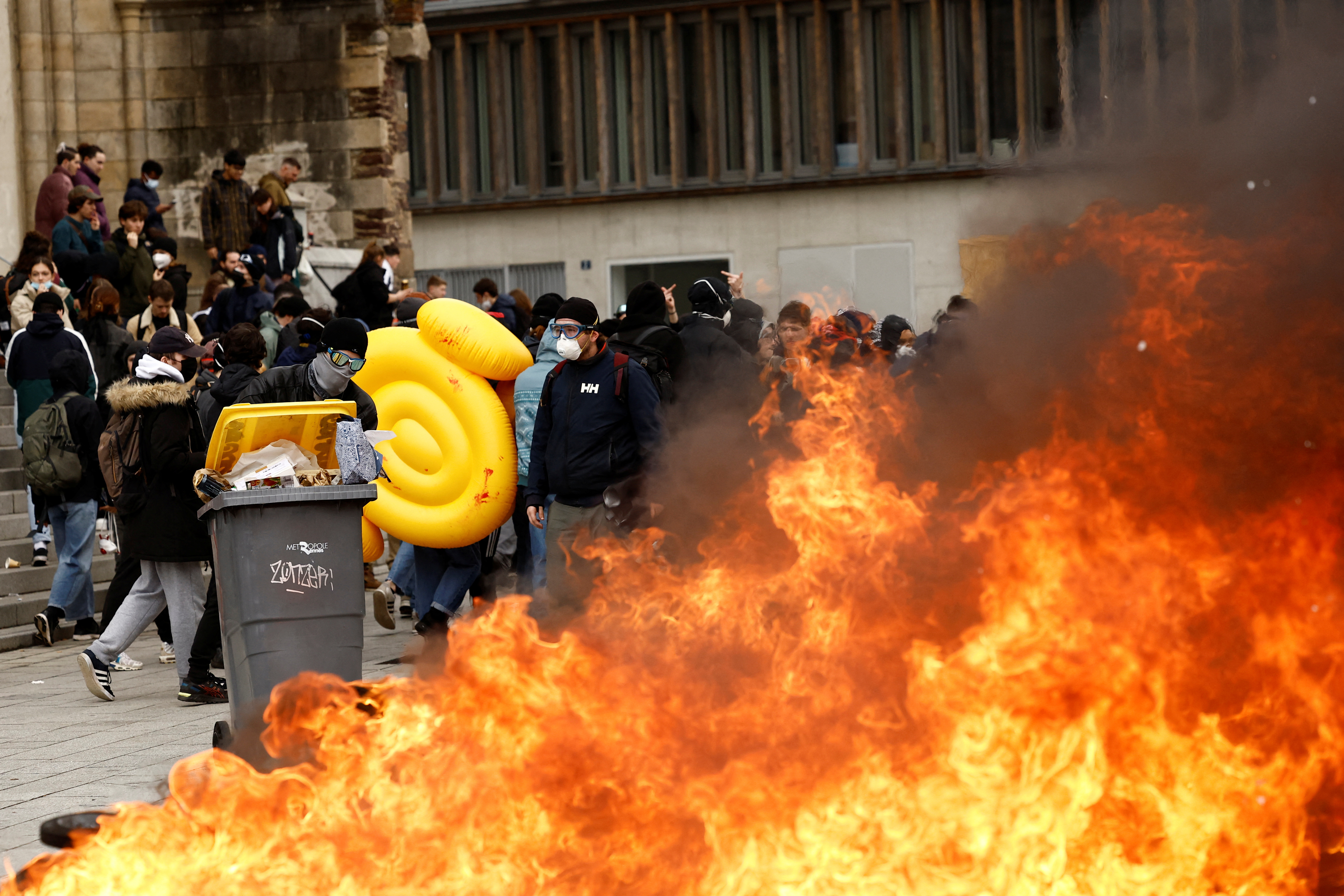 Eleventh day of national strike and protest in France against pension reform