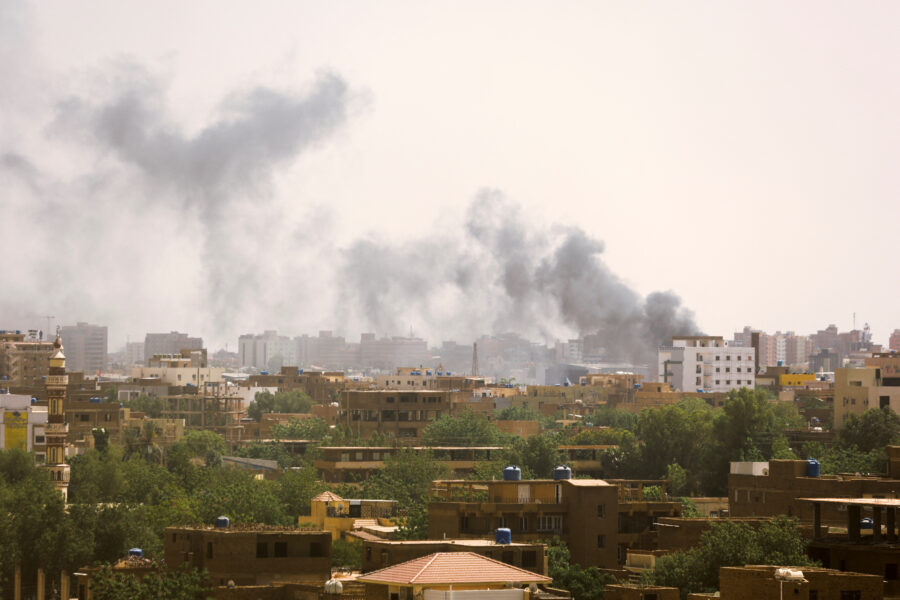 Smoke rises over buildings during clashes between the paramilitary Rapid Support Forces and the army in Khartoum
